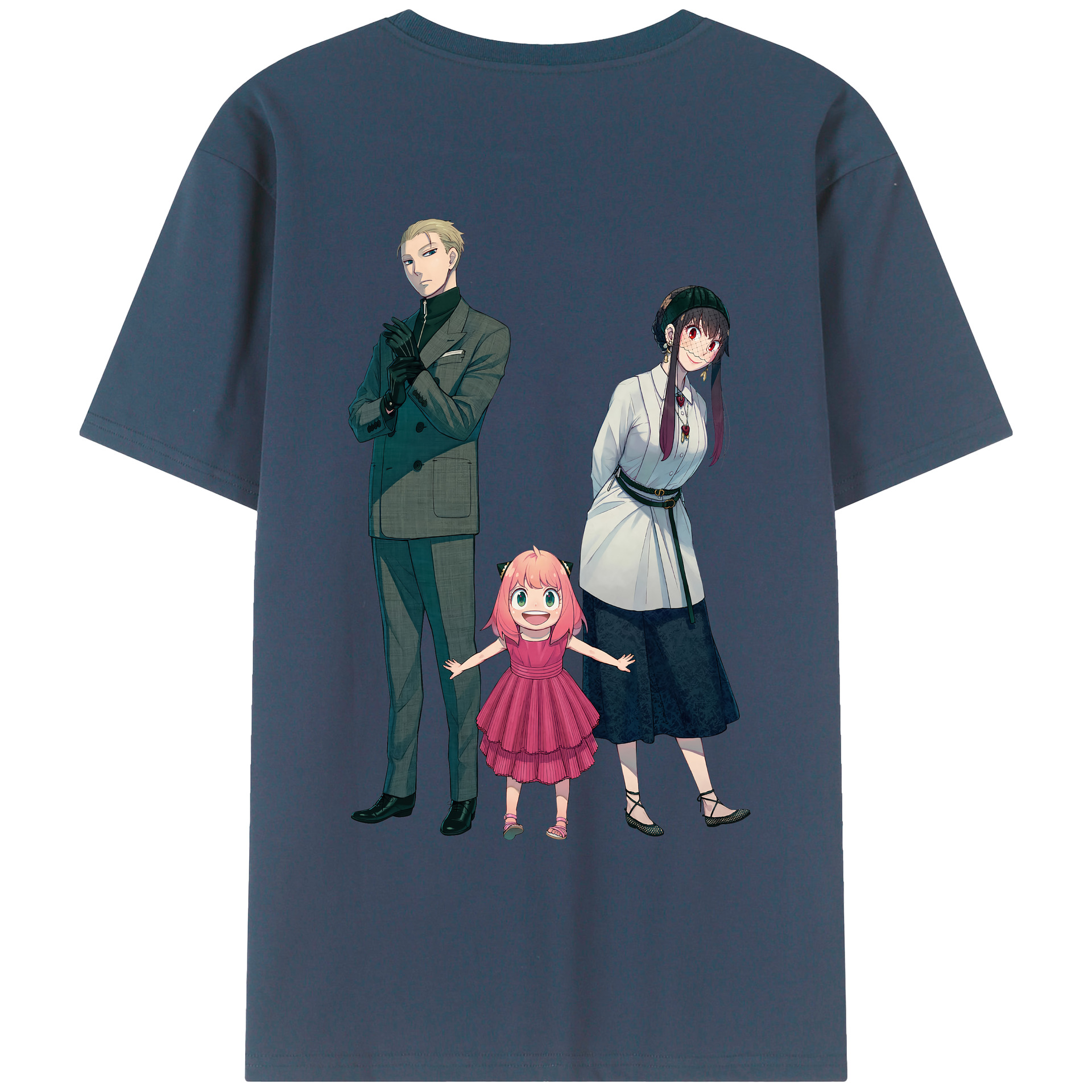 （画像用） SPY×FAMILY间谍家家酒 綿100％ メンズ半袖Tシャツ（バックプリント） 通気性