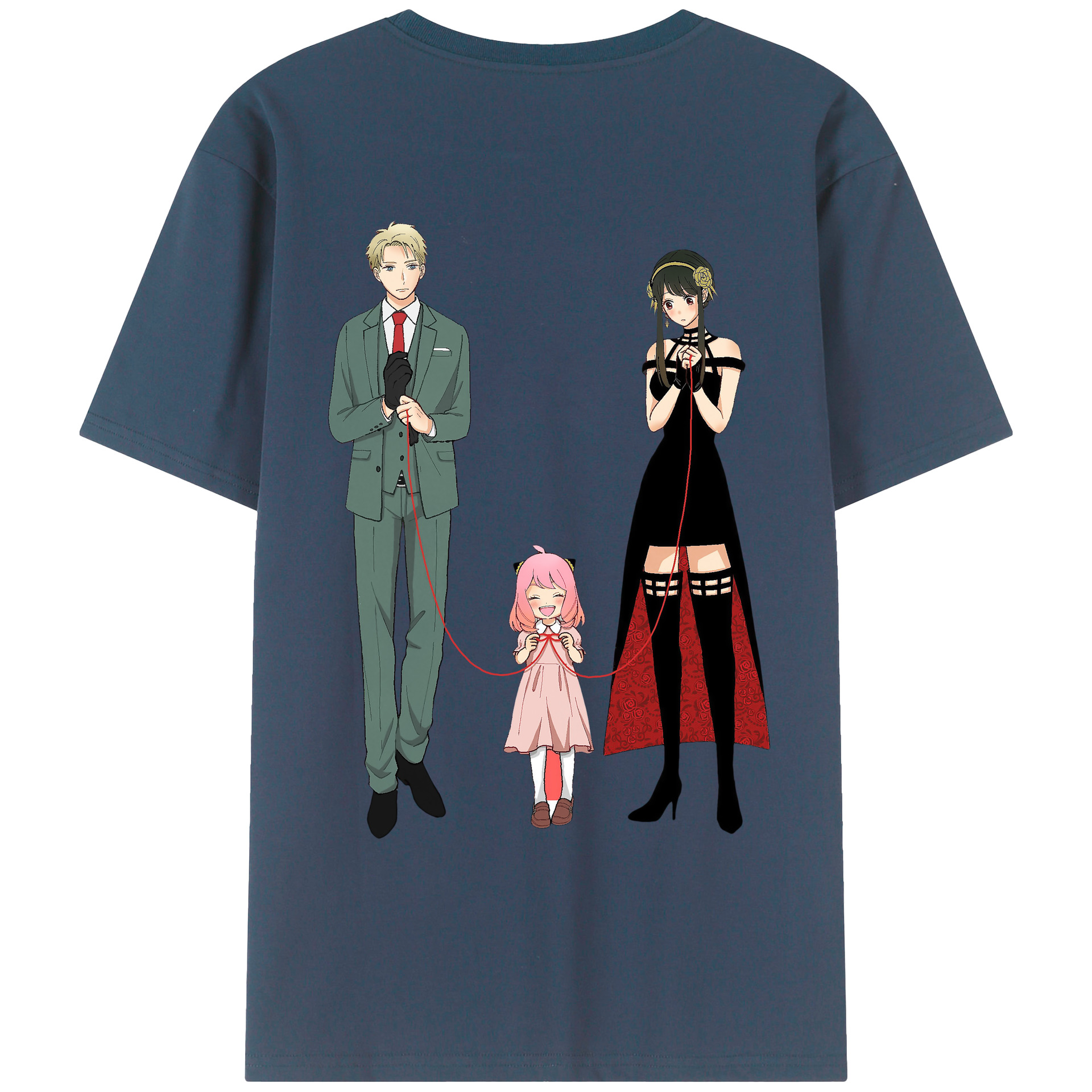 （画像用） SPY×FAMILY间谍家家酒 綿100％ メンズ半袖Tシャツ（バックプリント） 通気性