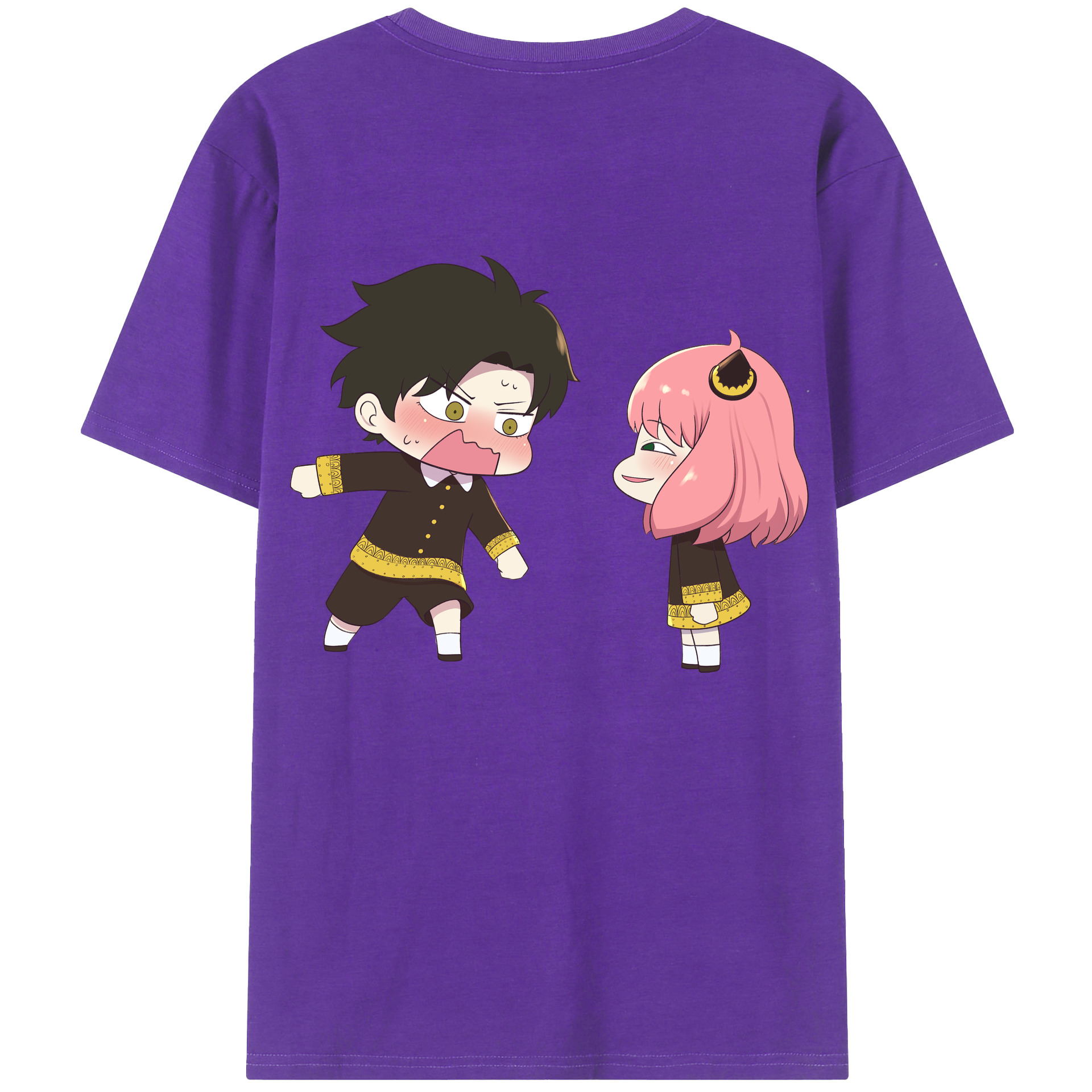 （画像用） SPY×FAMILY间谍家家酒 綿100％ メンズ半袖Tシャツ（バックプリント） 通気性