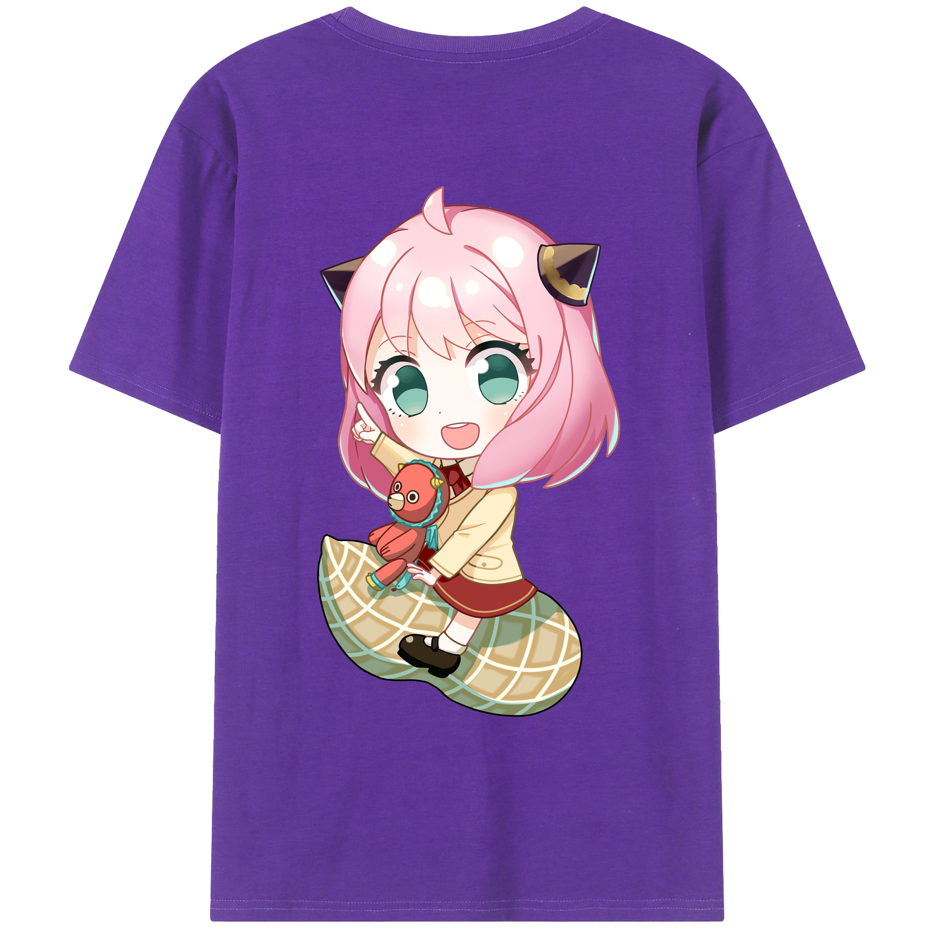 （画像用） SPY×FAMILY间谍家家酒 綿100％ メンズ半袖Tシャツ（バックプリント） 通気性