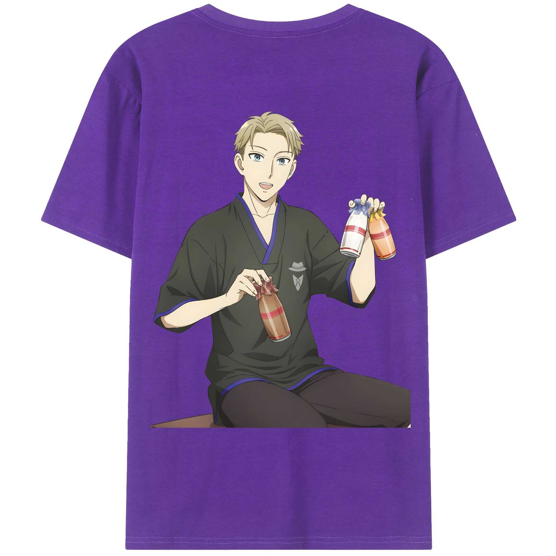 （画像用） SPY×FAMILY间谍家家酒 綿100％ メンズ半袖Tシャツ（バックプリント） 通気性