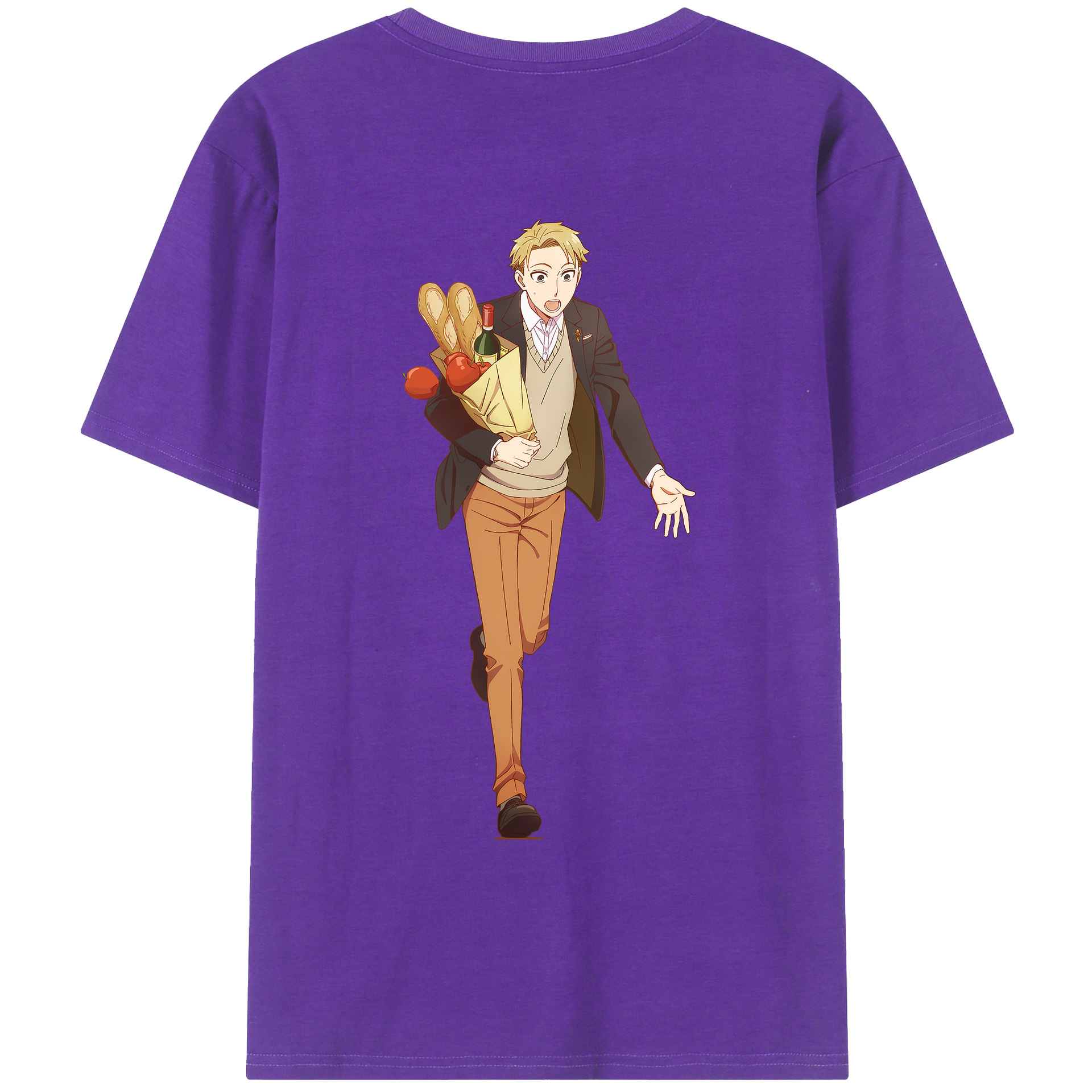 （画像用） SPY×FAMILY间谍家家酒 綿100％ メンズ半袖Tシャツ（バックプリント） 通気性