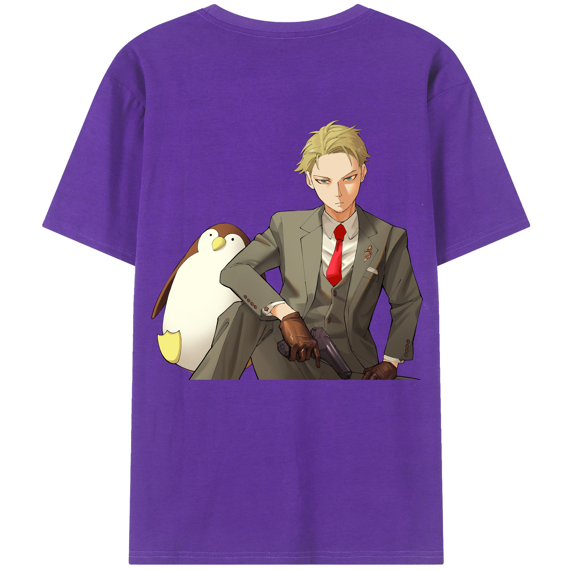 （画像用） SPY×FAMILY间谍家家酒 綿100％ メンズ半袖Tシャツ（バックプリント） 通気性