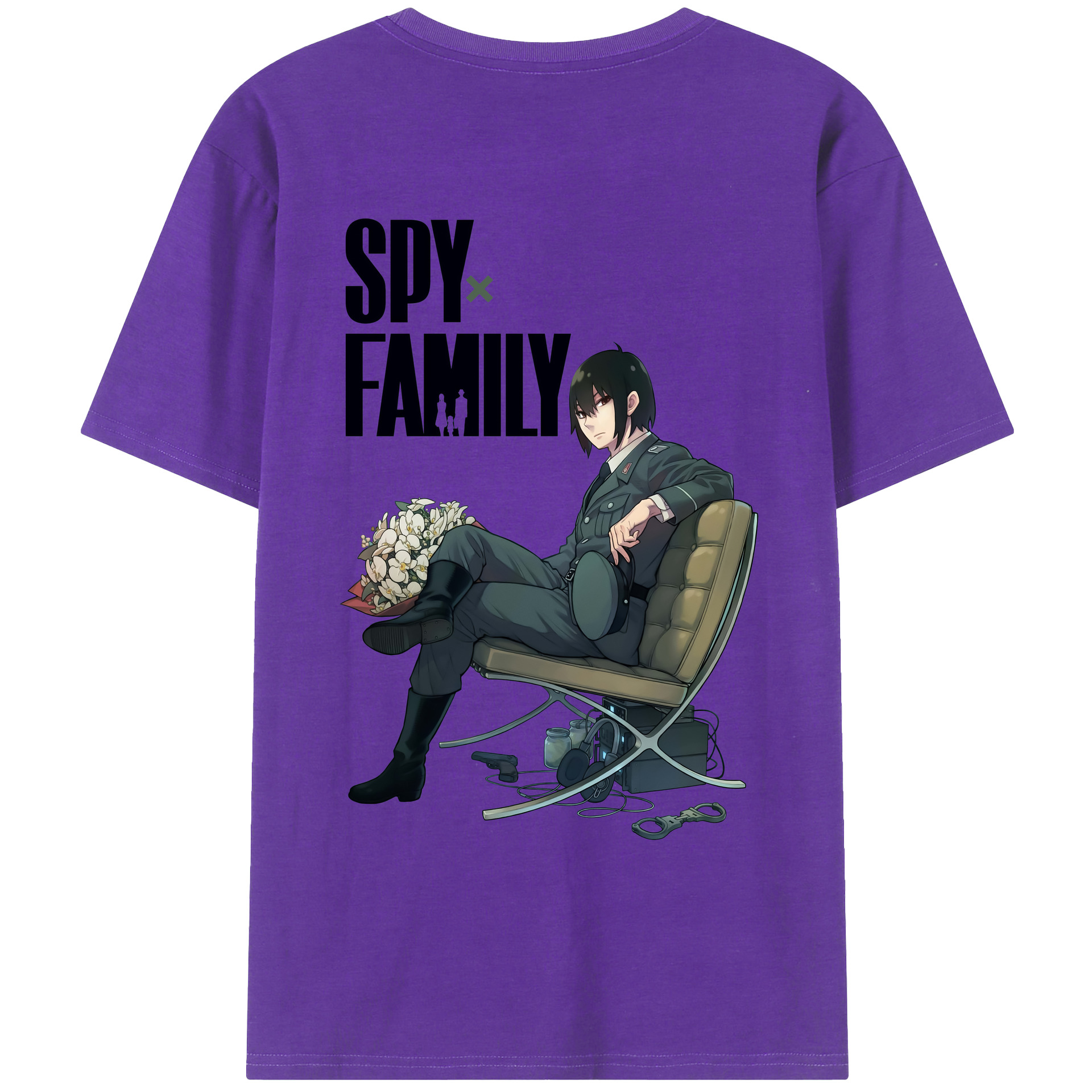 （画像用） SPY×FAMILY间谍家家酒 綿100％ メンズ半袖Tシャツ（バックプリント） 通気性