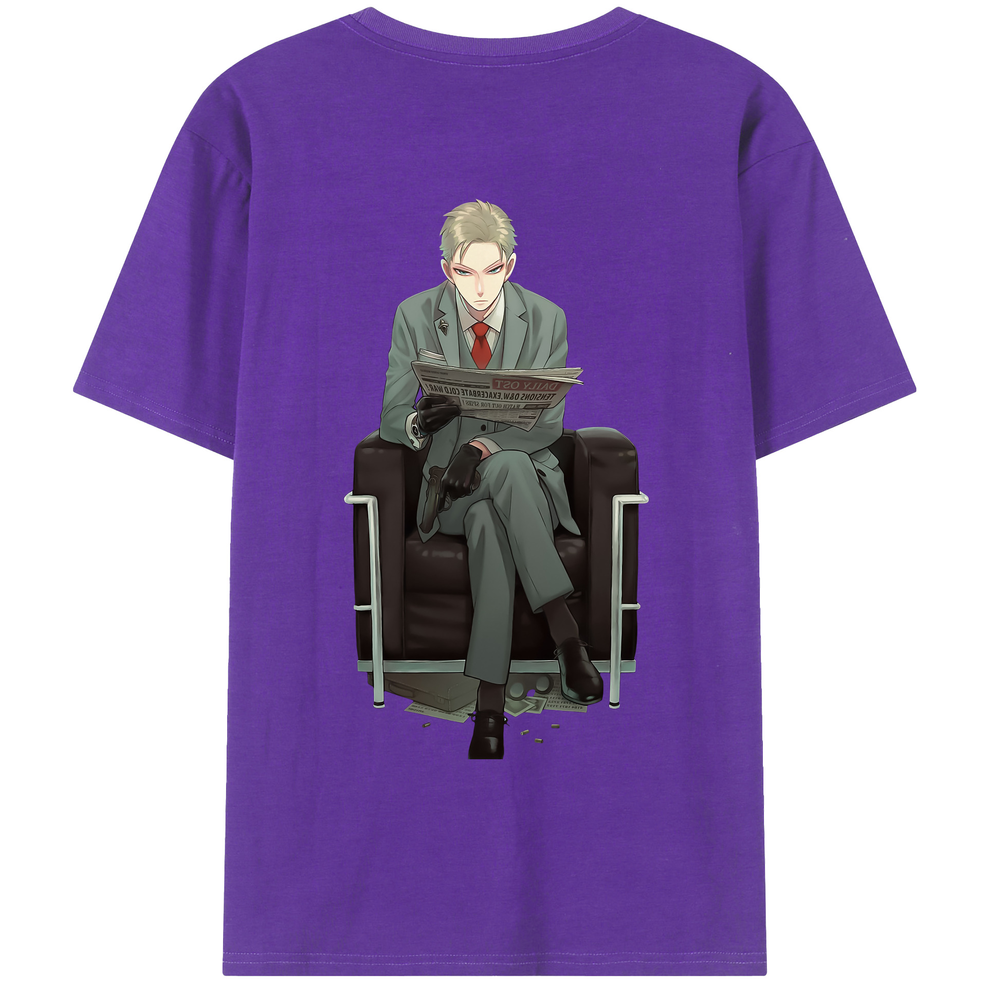 （画像用） SPY×FAMILY间谍家家酒 綿100％ メンズ半袖Tシャツ（バックプリント） 通気性