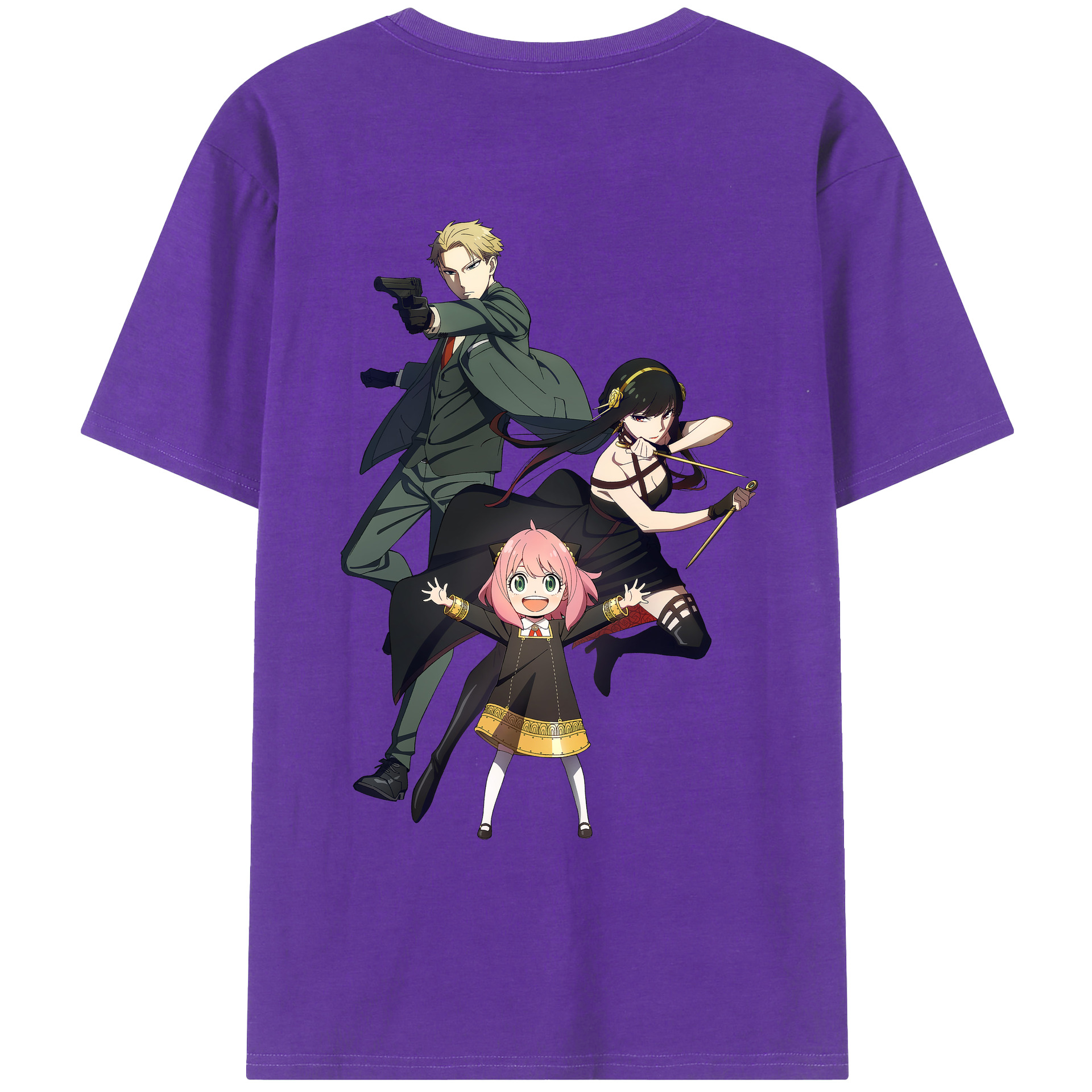 （画像用） SPY×FAMILY间谍家家酒 綿100％ メンズ半袖Tシャツ（バックプリント） 通気性