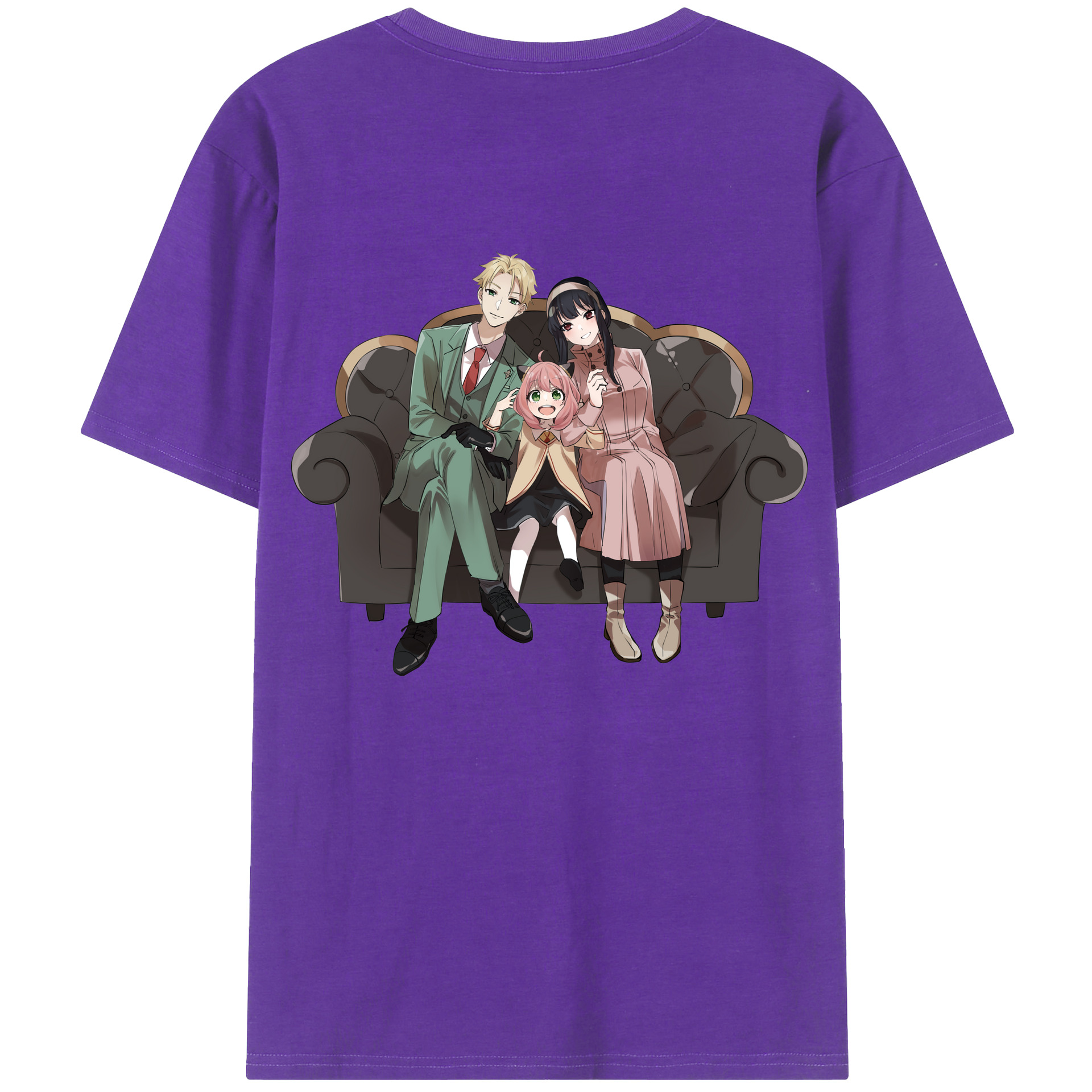 （画像用） SPY×FAMILY间谍家家酒 綿100％ メンズ半袖Tシャツ（バックプリント） 通気性