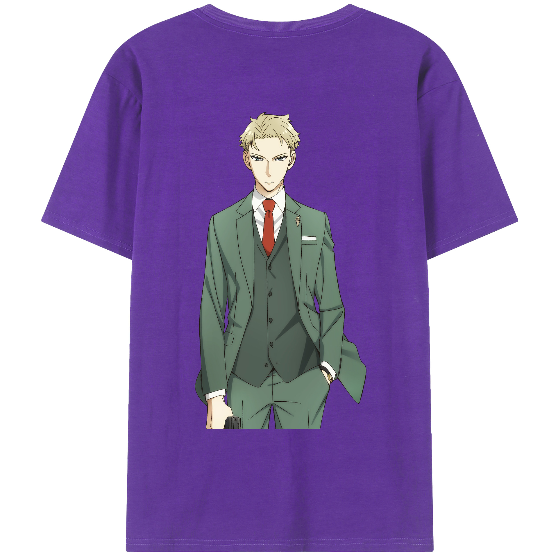 （画像用） SPY×FAMILY间谍家家酒 綿100％ メンズ半袖Tシャツ（バックプリント） 通気性