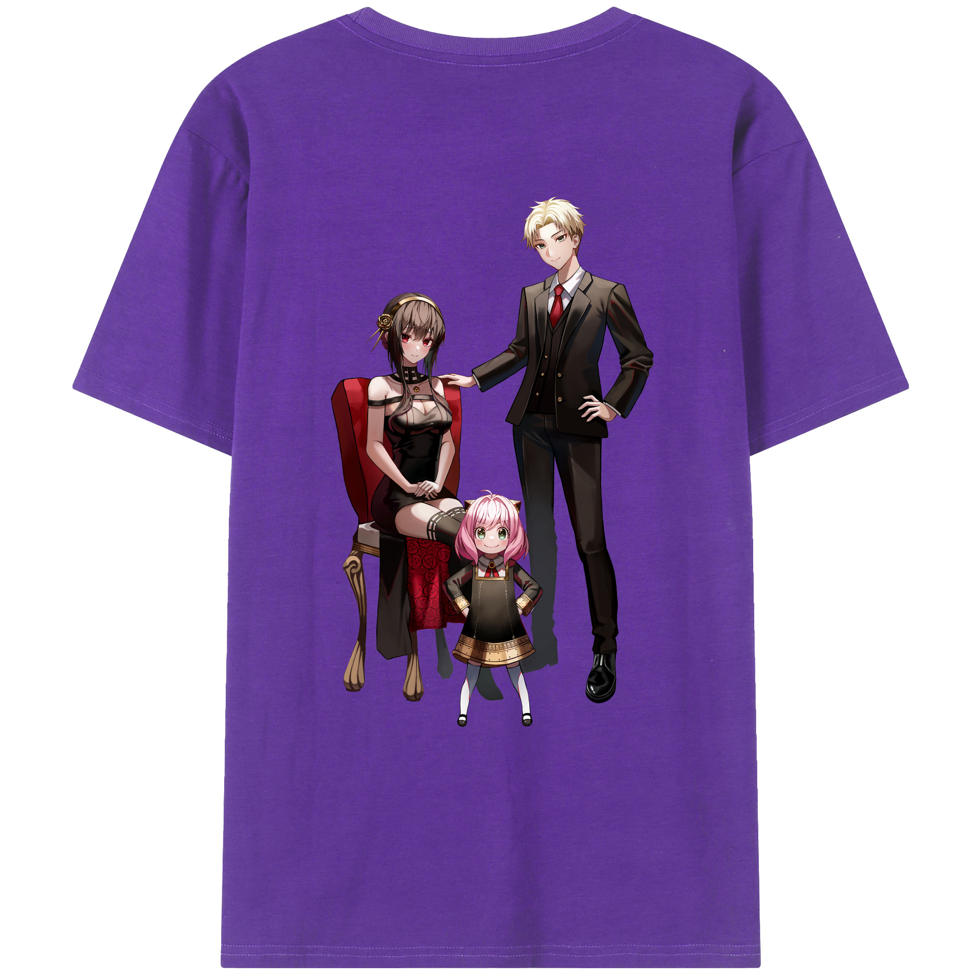 （画像用） SPY×FAMILY间谍家家酒 綿100％ メンズ半袖Tシャツ（バックプリント） 通気性