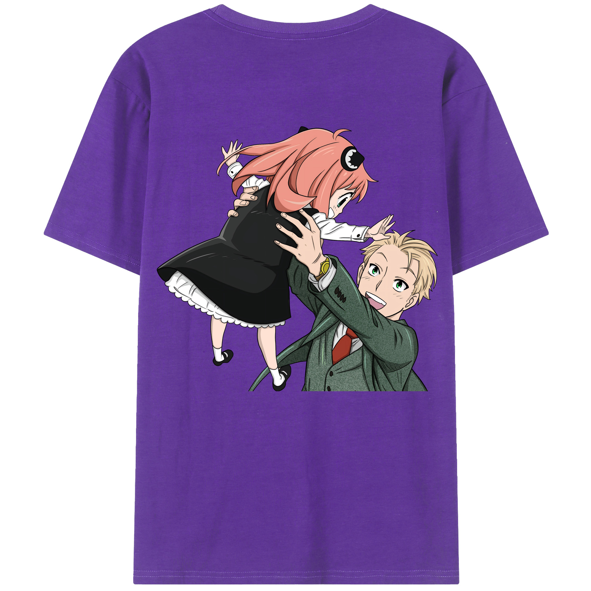 （画像用） SPY×FAMILY间谍家家酒 綿100％ メンズ半袖Tシャツ（バックプリント） 通気性