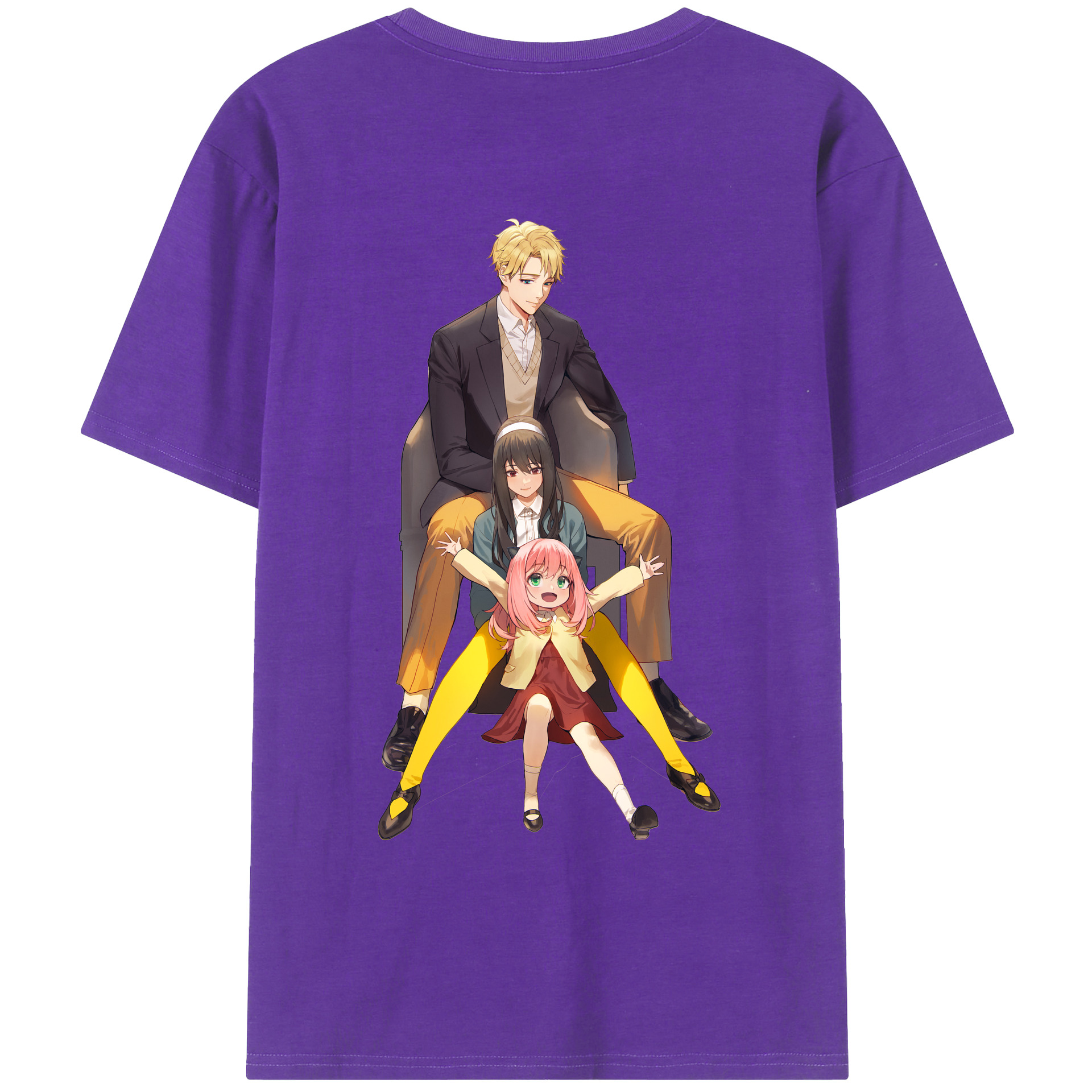 （画像用） SPY×FAMILY间谍家家酒 綿100％ メンズ半袖Tシャツ（バックプリント） 通気性
