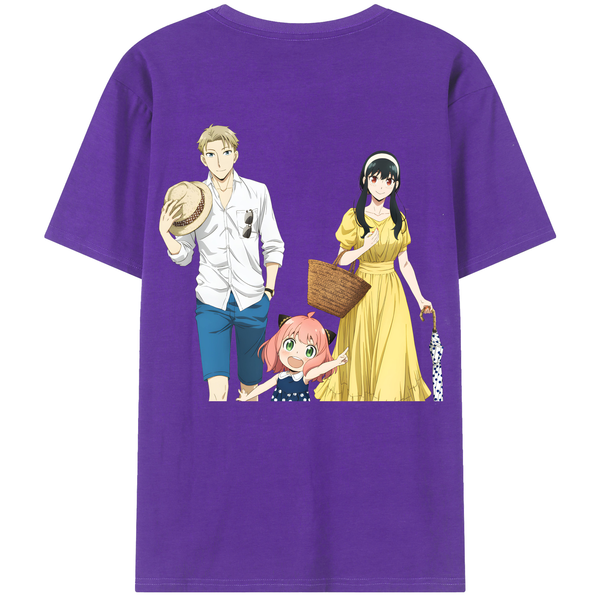 （画像用） SPY×FAMILY间谍家家酒 綿100％ メンズ半袖Tシャツ（バックプリント） 通気性