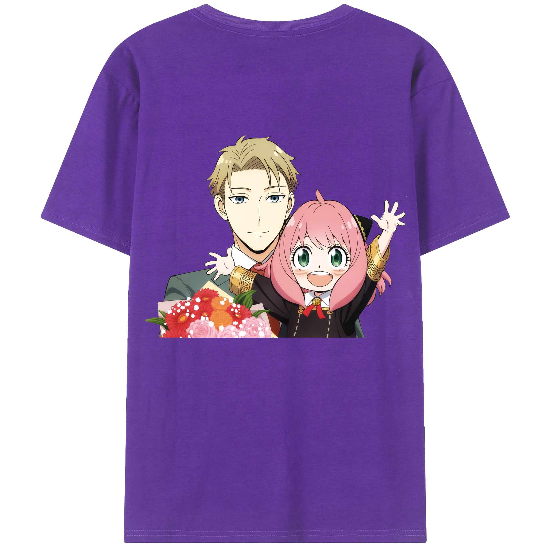 （画像用） SPY×FAMILY间谍家家酒 綿100％ メンズ半袖Tシャツ（バックプリント） 通気性