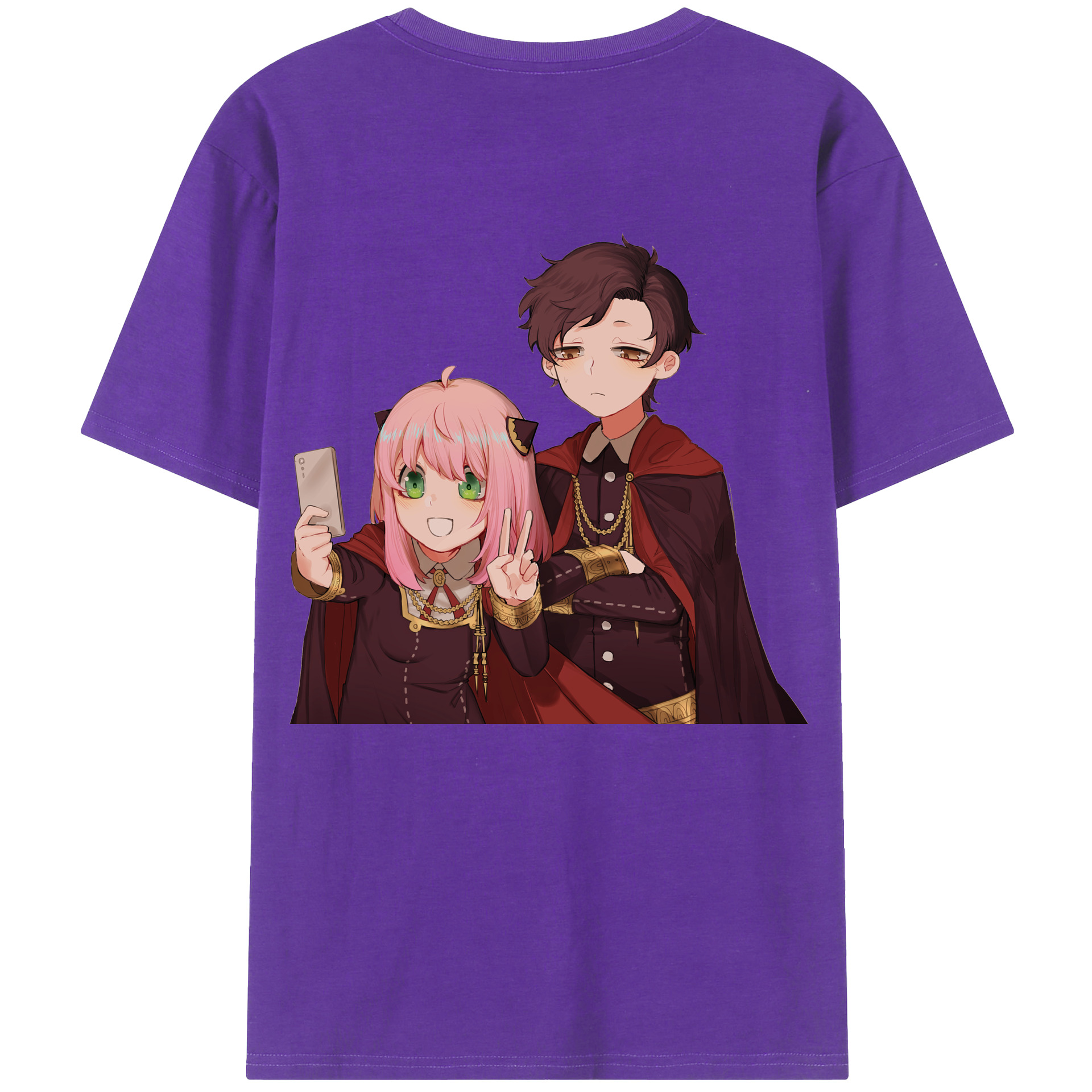 （画像用） SPY×FAMILY间谍家家酒 綿100％ メンズ半袖Tシャツ（バックプリント） 通気性