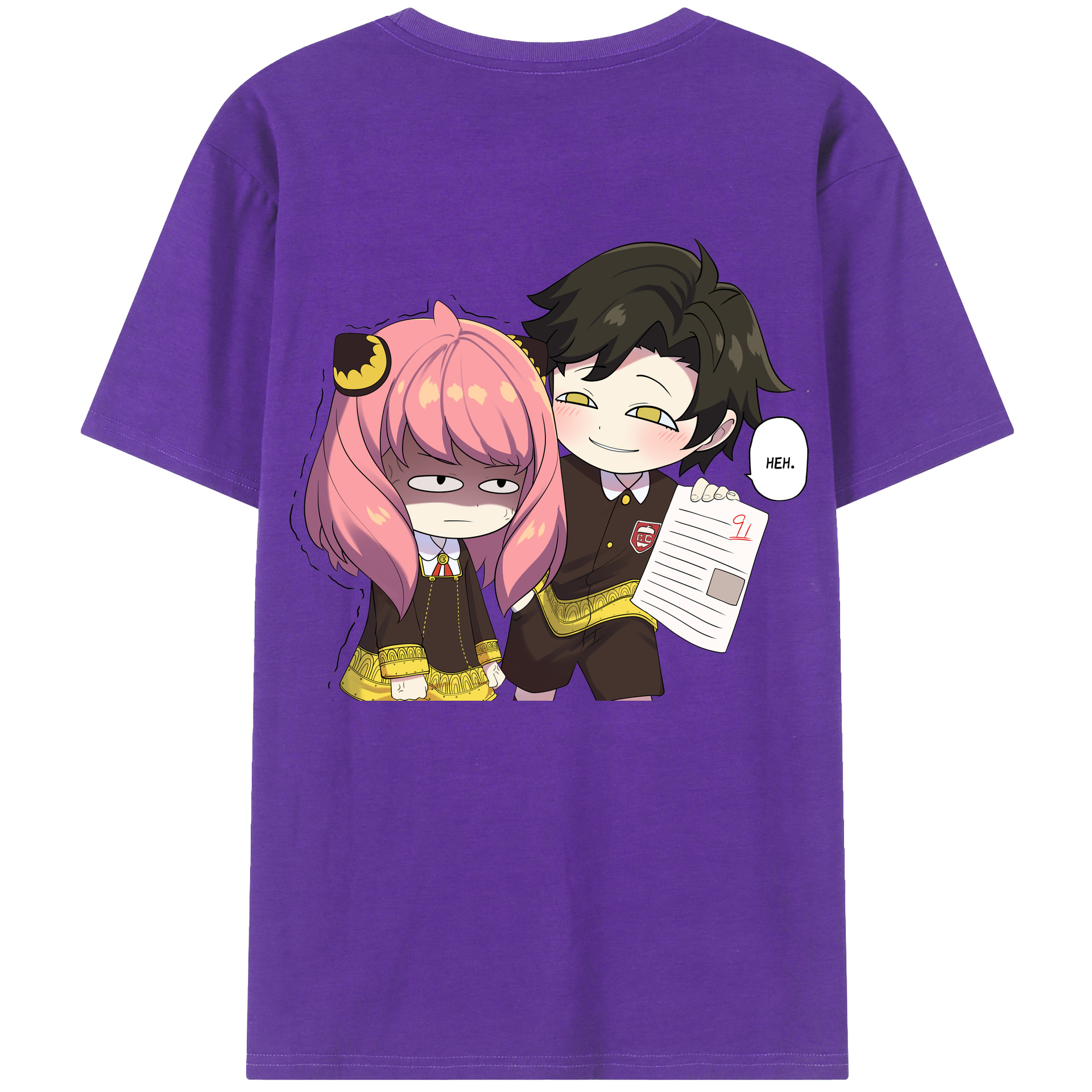 （画像用） SPY×FAMILY间谍家家酒 綿100％ メンズ半袖Tシャツ（バックプリント） 通気性