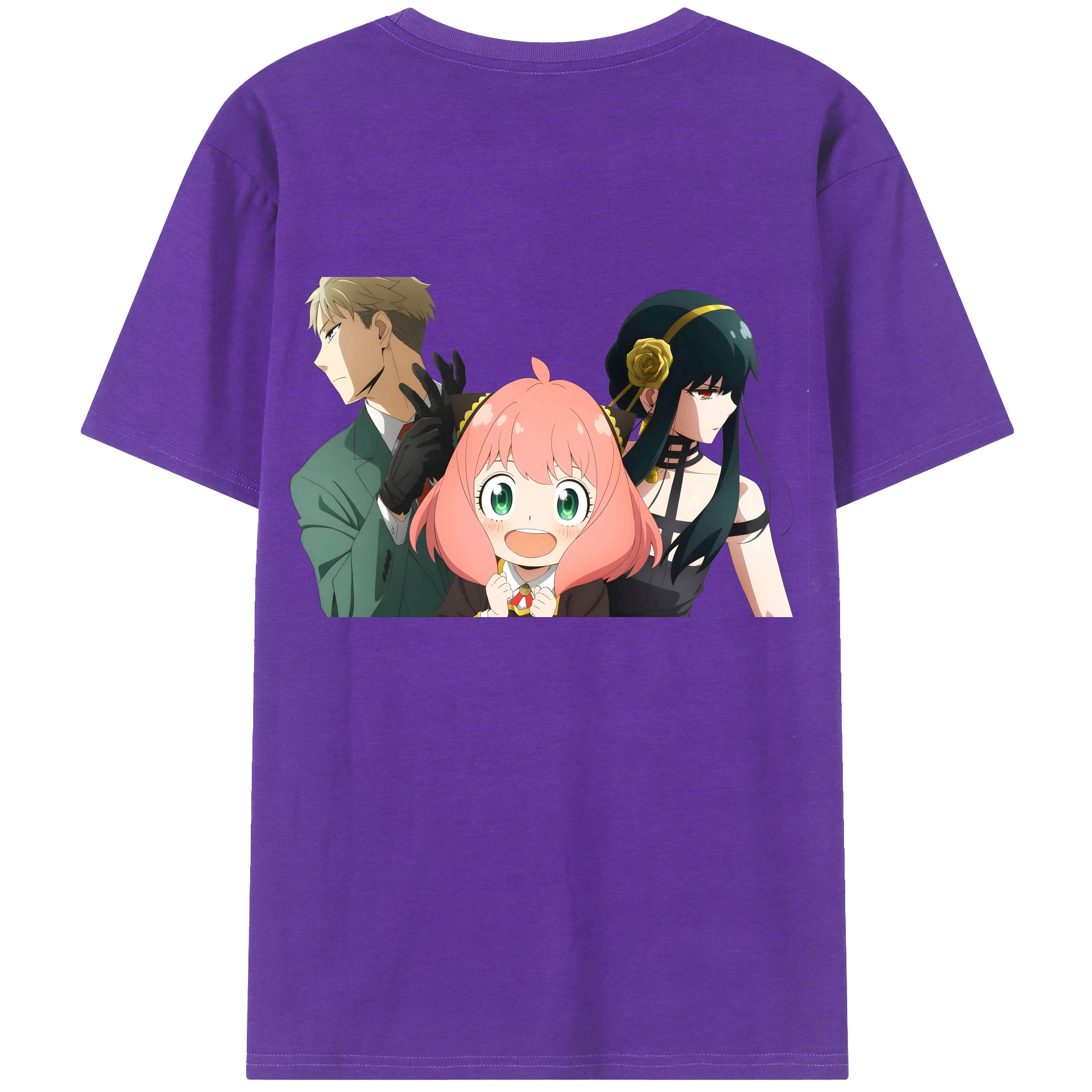 （画像用） SPY×FAMILY间谍家家酒 綿100％ メンズ半袖Tシャツ（バックプリント） 通気性