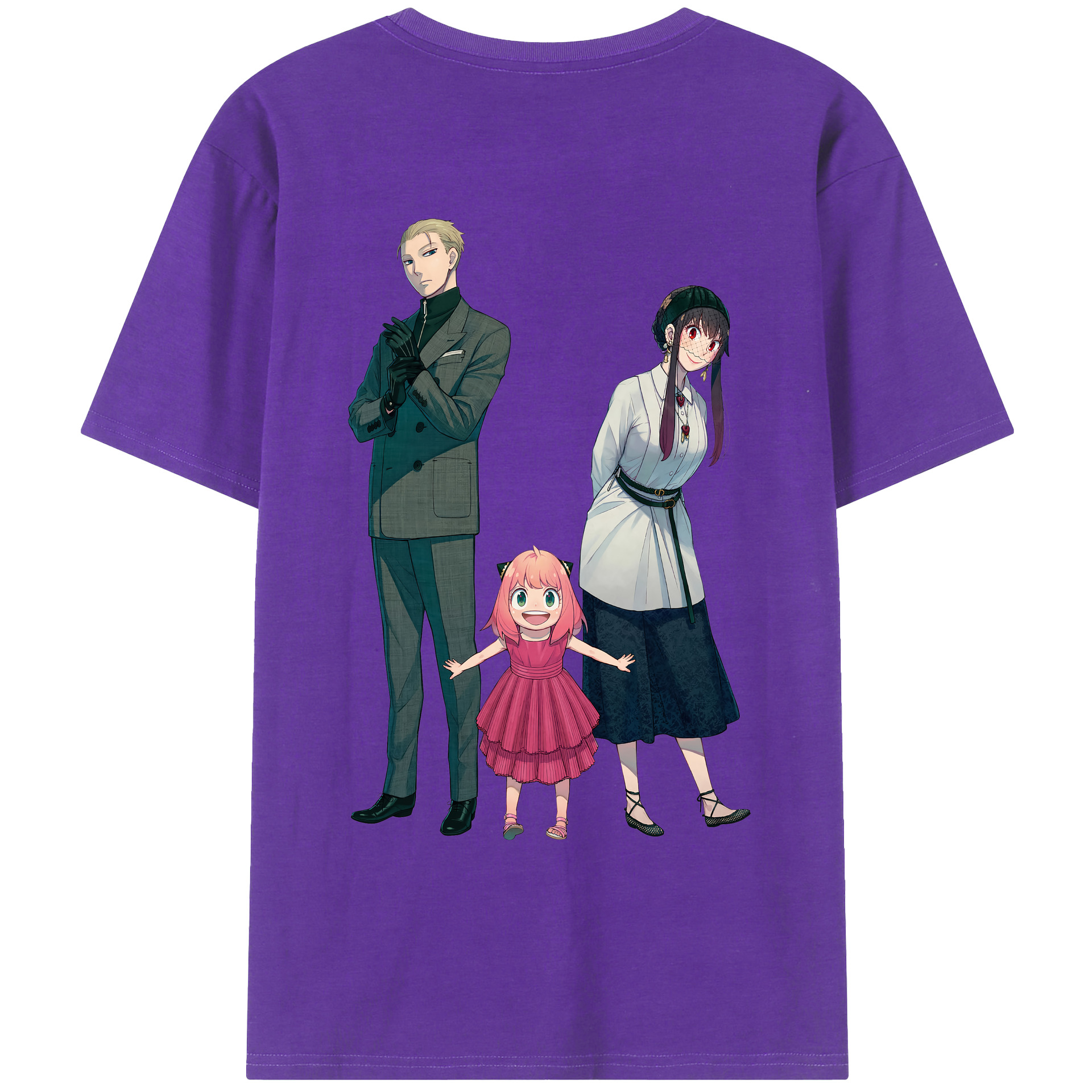 （画像用） SPY×FAMILY间谍家家酒 綿100％ メンズ半袖Tシャツ（バックプリント） 通気性