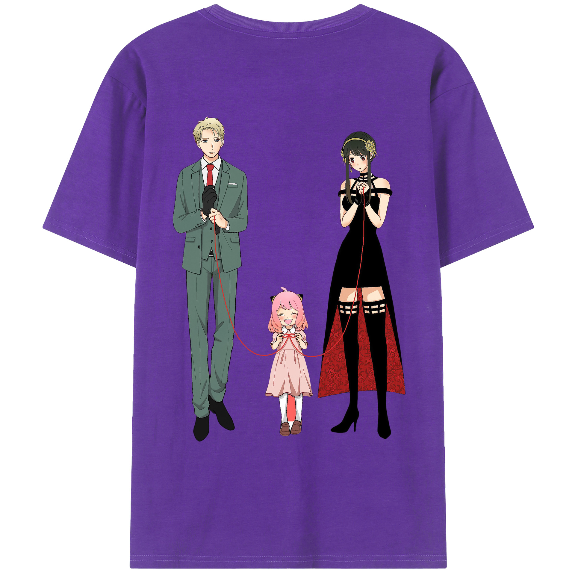 （画像用） SPY×FAMILY间谍家家酒 綿100％ メンズ半袖Tシャツ（バックプリント） 通気性