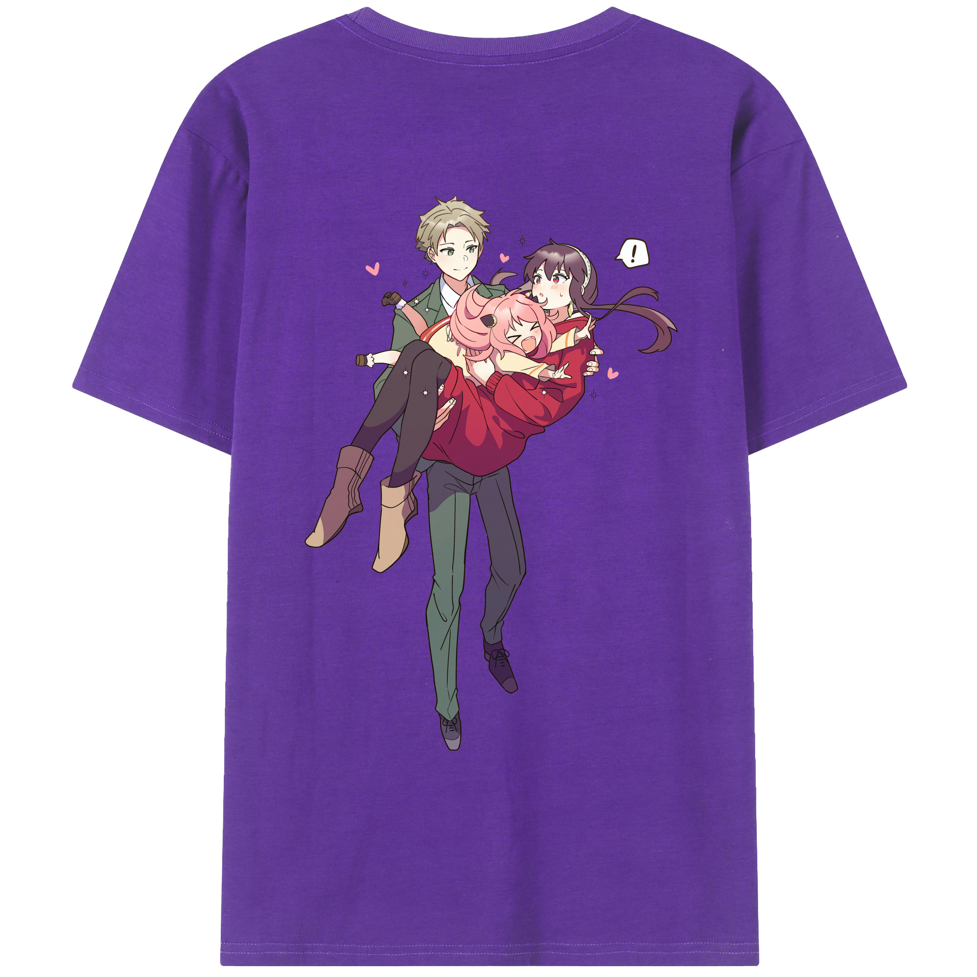 （画像用） SPY×FAMILY间谍家家酒 綿100％ メンズ半袖Tシャツ（バックプリント） 通気性
