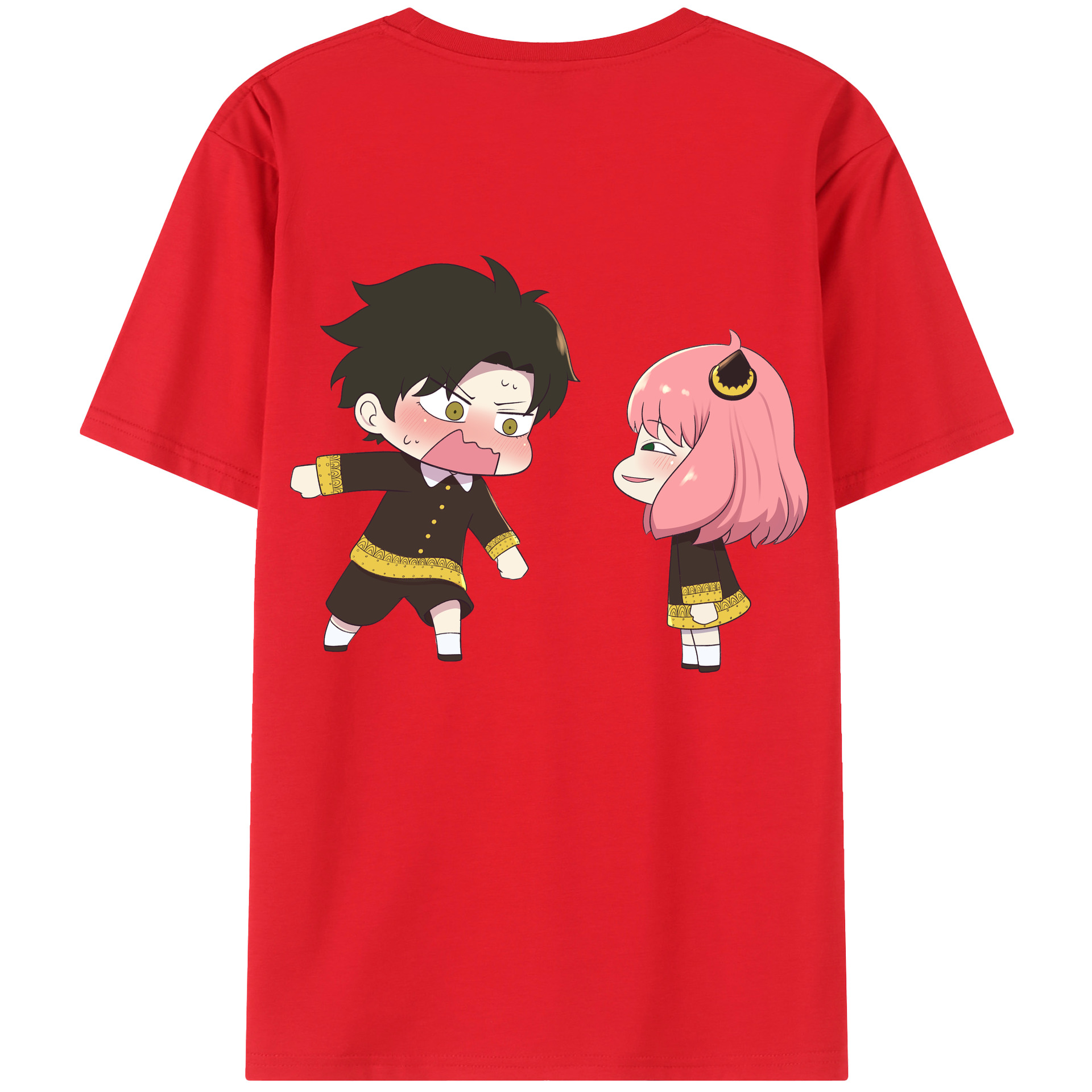 （画像用） SPY×FAMILY间谍家家酒 綿100％ メンズ半袖Tシャツ（バックプリント） 通気性