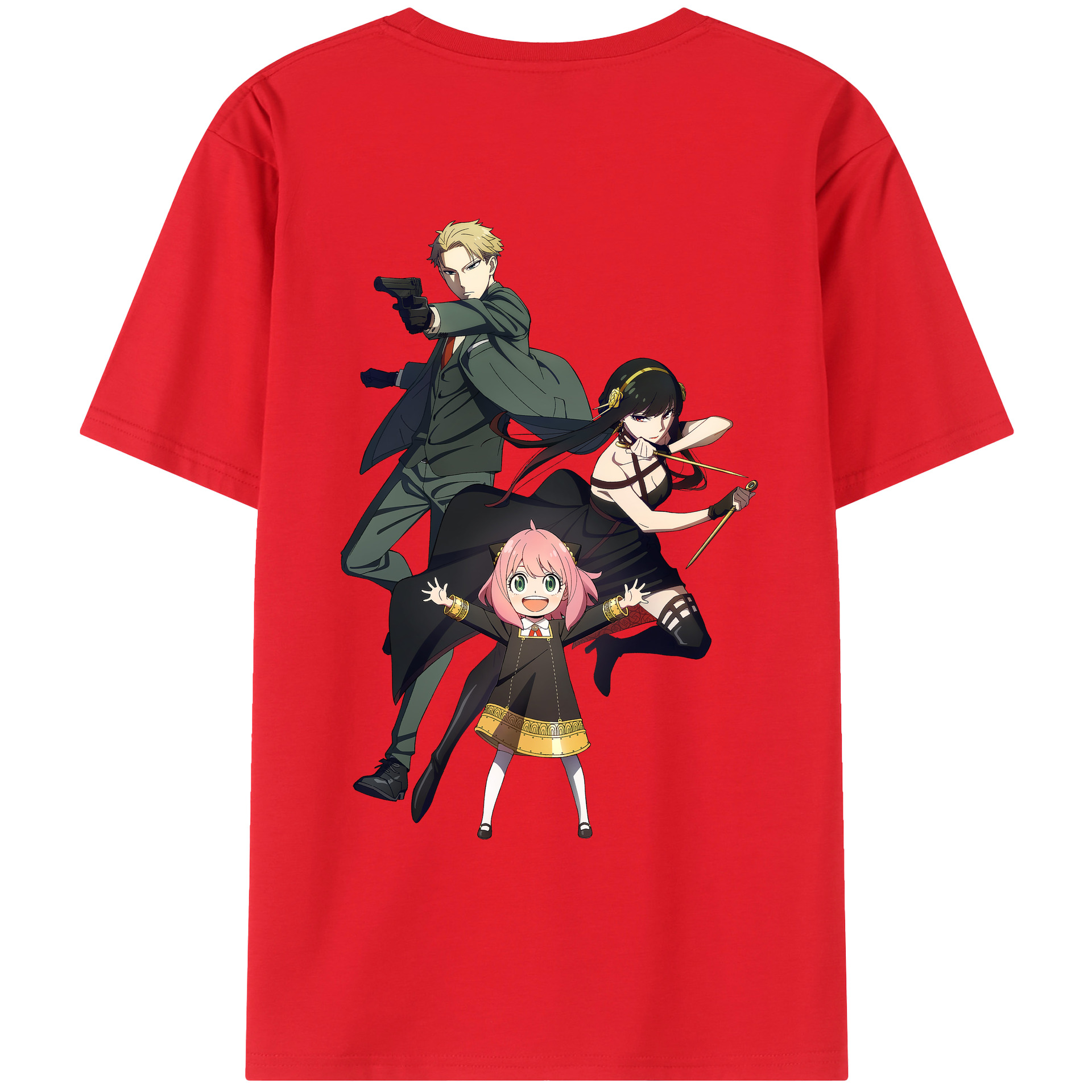 （画像用） SPY×FAMILY间谍家家酒 綿100％ メンズ半袖Tシャツ（バックプリント） 通気性