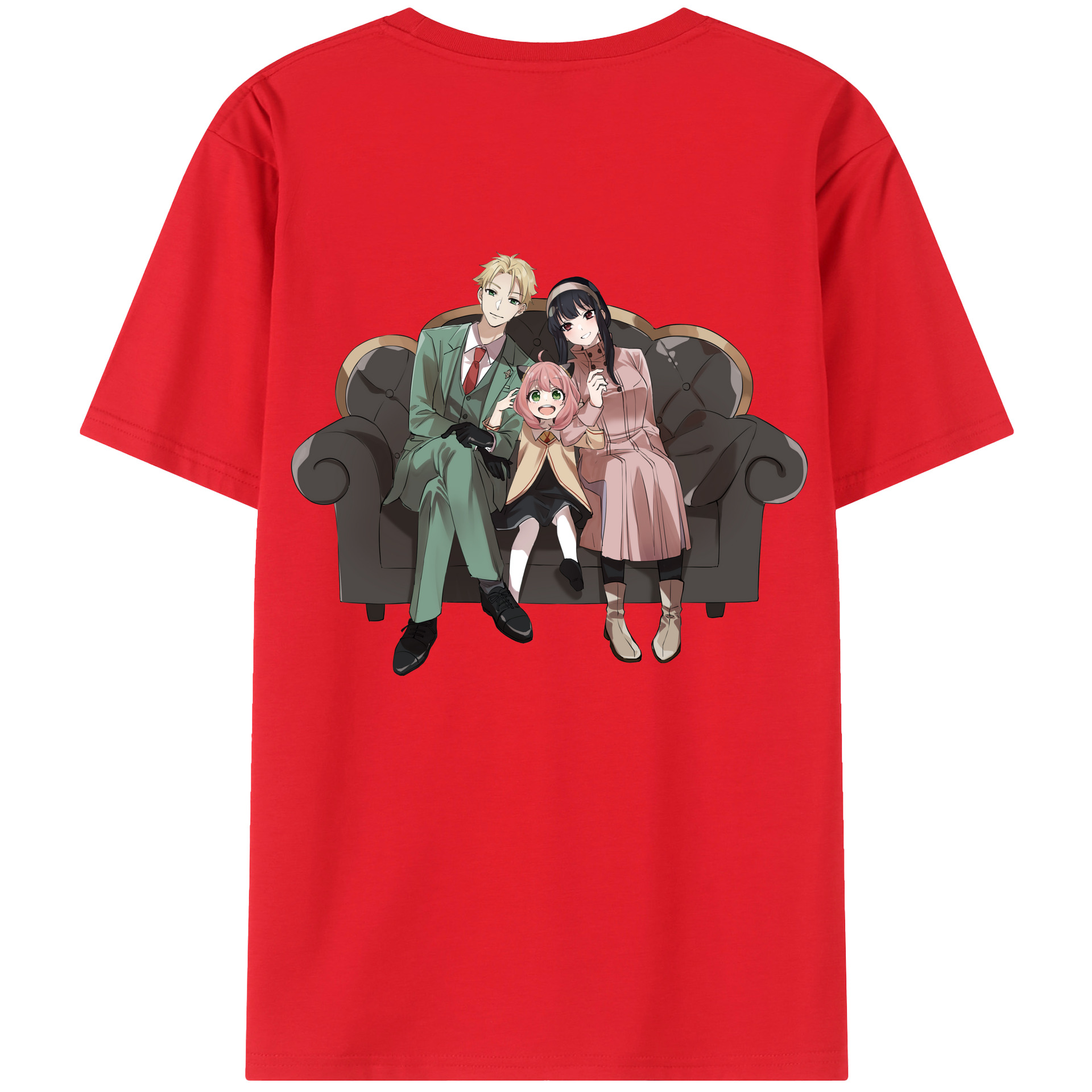 （画像用） SPY×FAMILY间谍家家酒 綿100％ メンズ半袖Tシャツ（バックプリント） 通気性