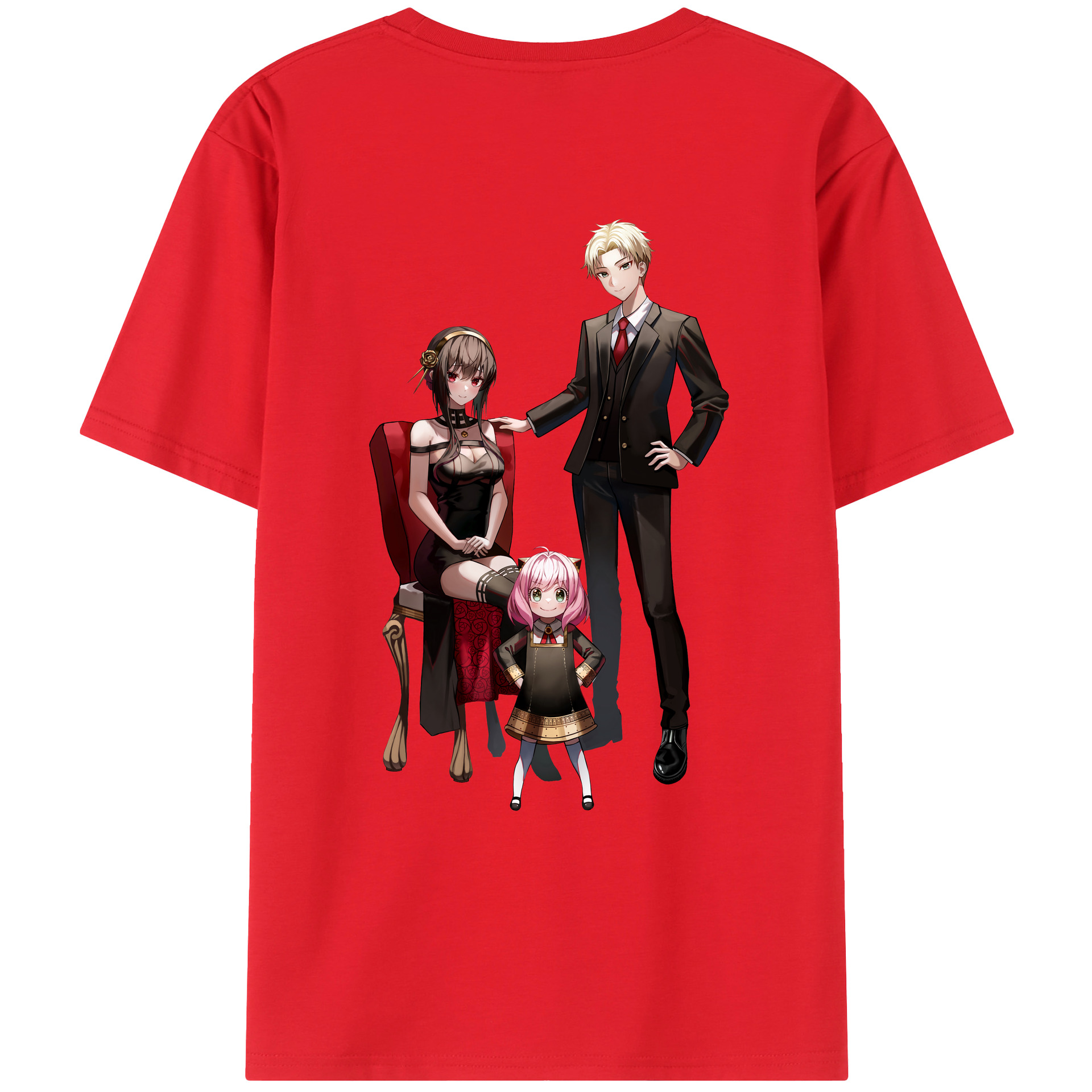 （画像用） SPY×FAMILY间谍家家酒 綿100％ メンズ半袖Tシャツ（バックプリント） 通気性