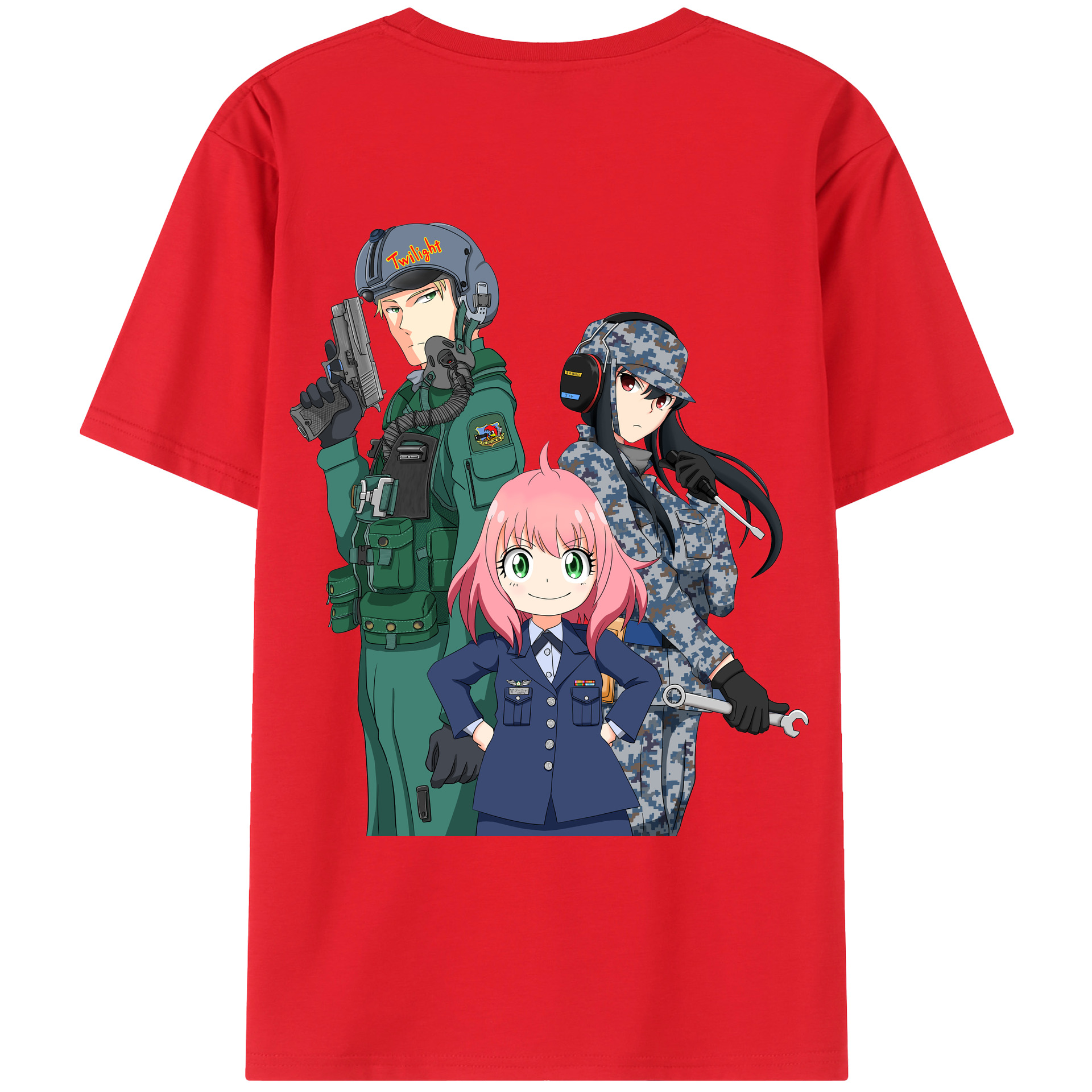 （画像用） SPY×FAMILY间谍家家酒 綿100％ メンズ半袖Tシャツ（バックプリント） 通気性