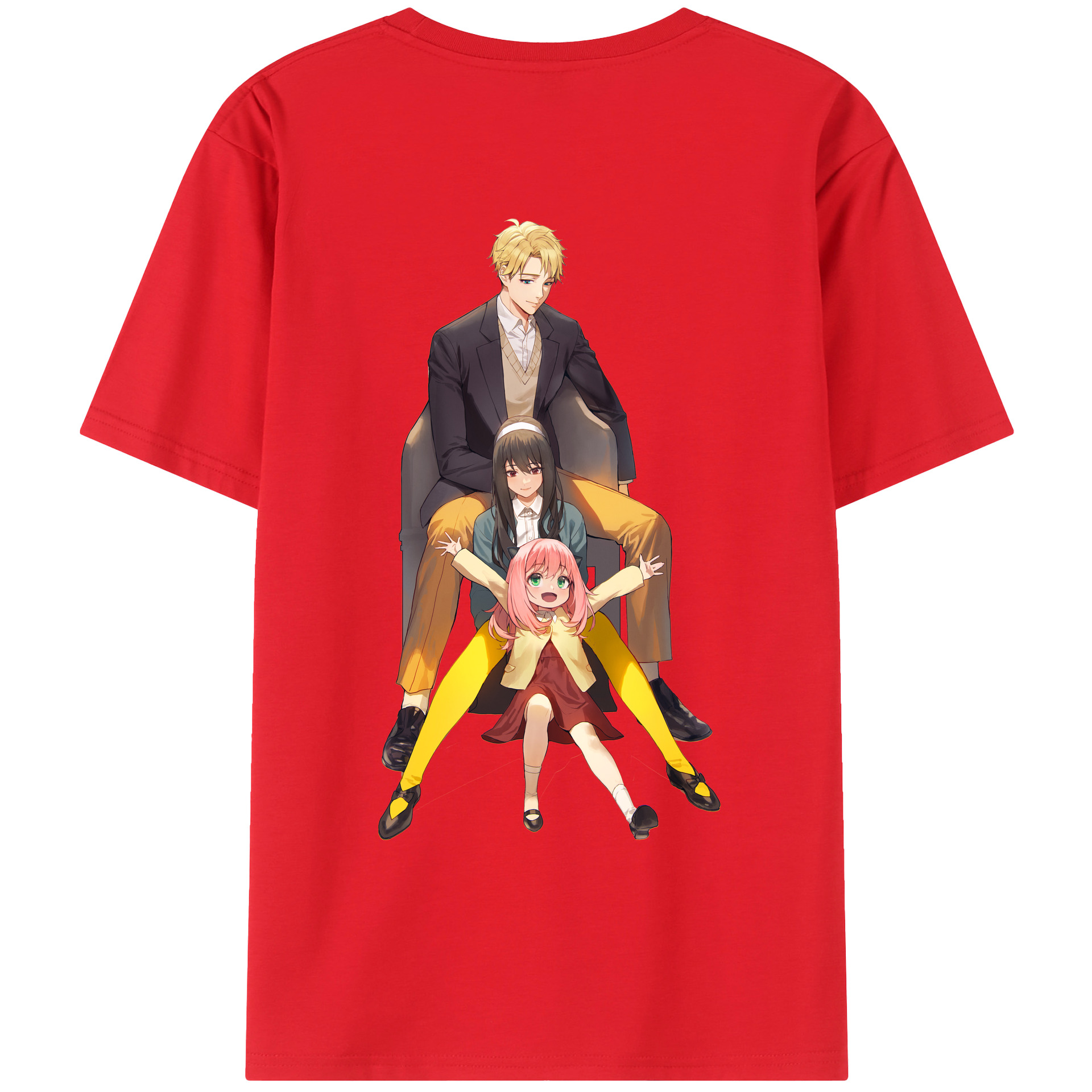 （画像用） SPY×FAMILY间谍家家酒 綿100％ メンズ半袖Tシャツ（バックプリント） 通気性