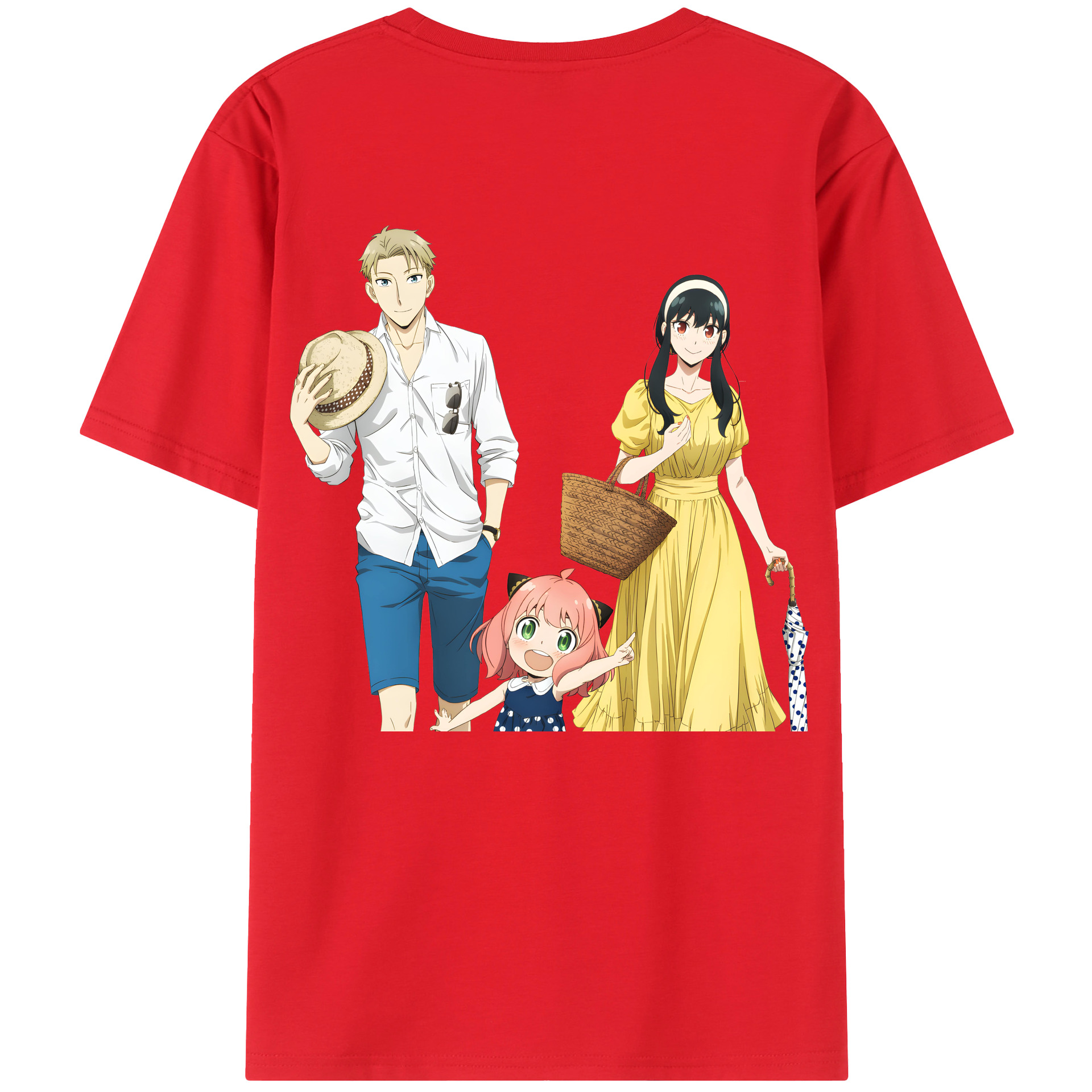（画像用） SPY×FAMILY间谍家家酒 綿100％ メンズ半袖Tシャツ（バックプリント） 通気性