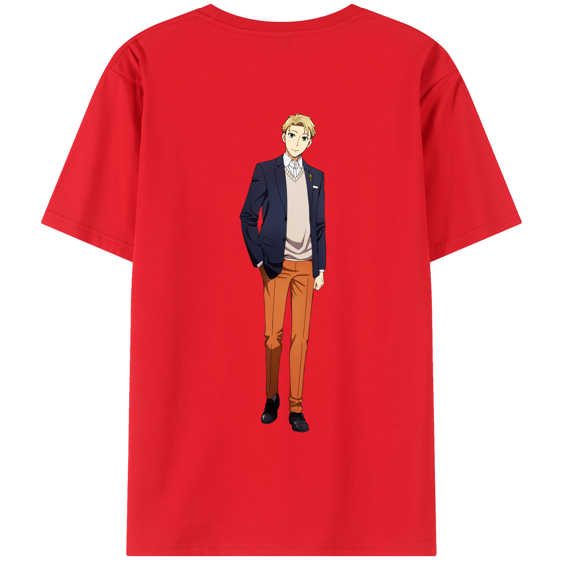 （画像用） SPY×FAMILY间谍家家酒 綿100％ メンズ半袖Tシャツ（バックプリント） 通気性