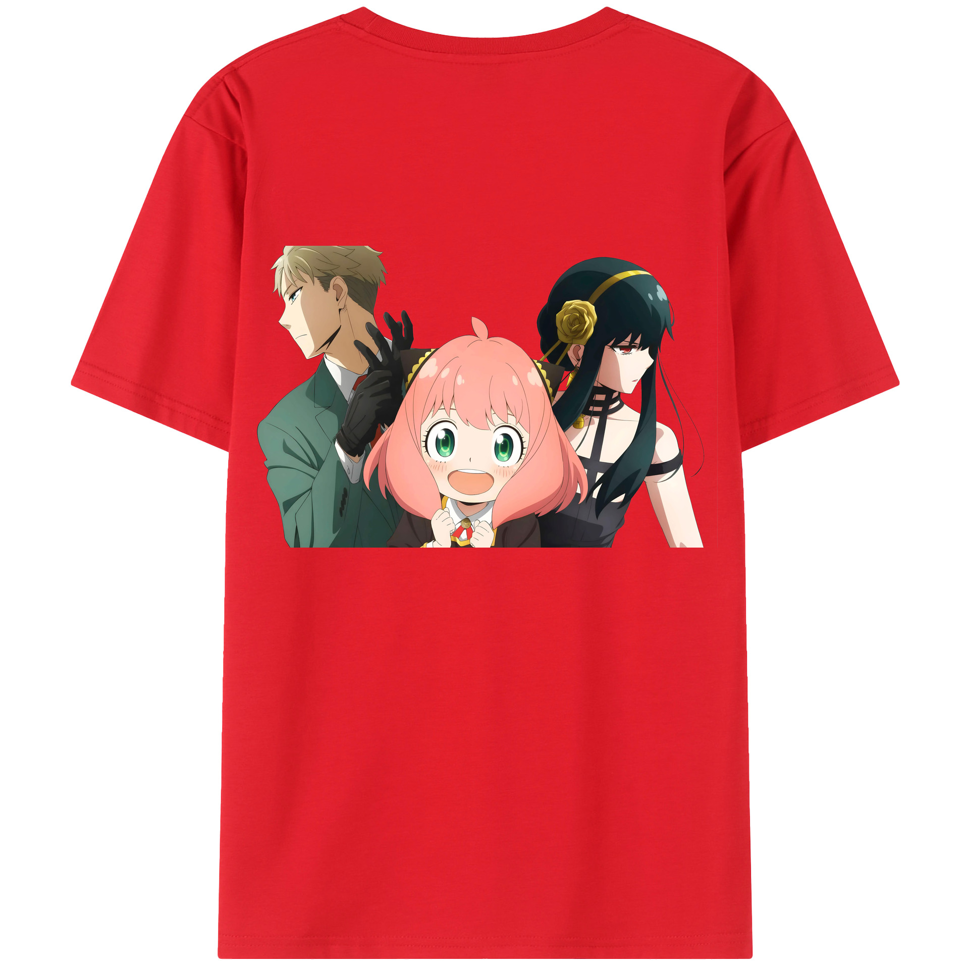 （画像用） SPY×FAMILY间谍家家酒 綿100％ メンズ半袖Tシャツ（バックプリント） 通気性