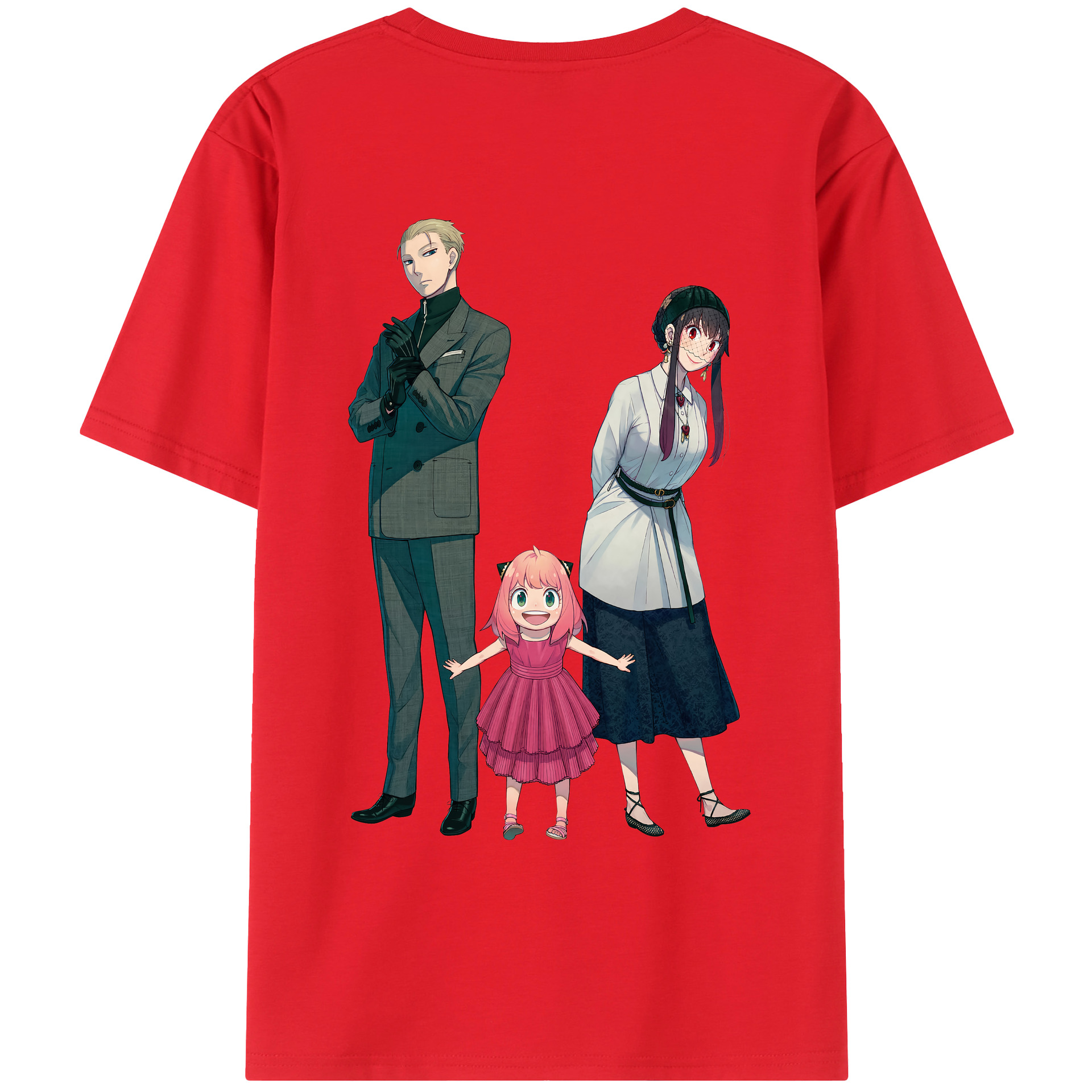 （画像用） SPY×FAMILY间谍家家酒 綿100％ メンズ半袖Tシャツ（バックプリント） 通気性