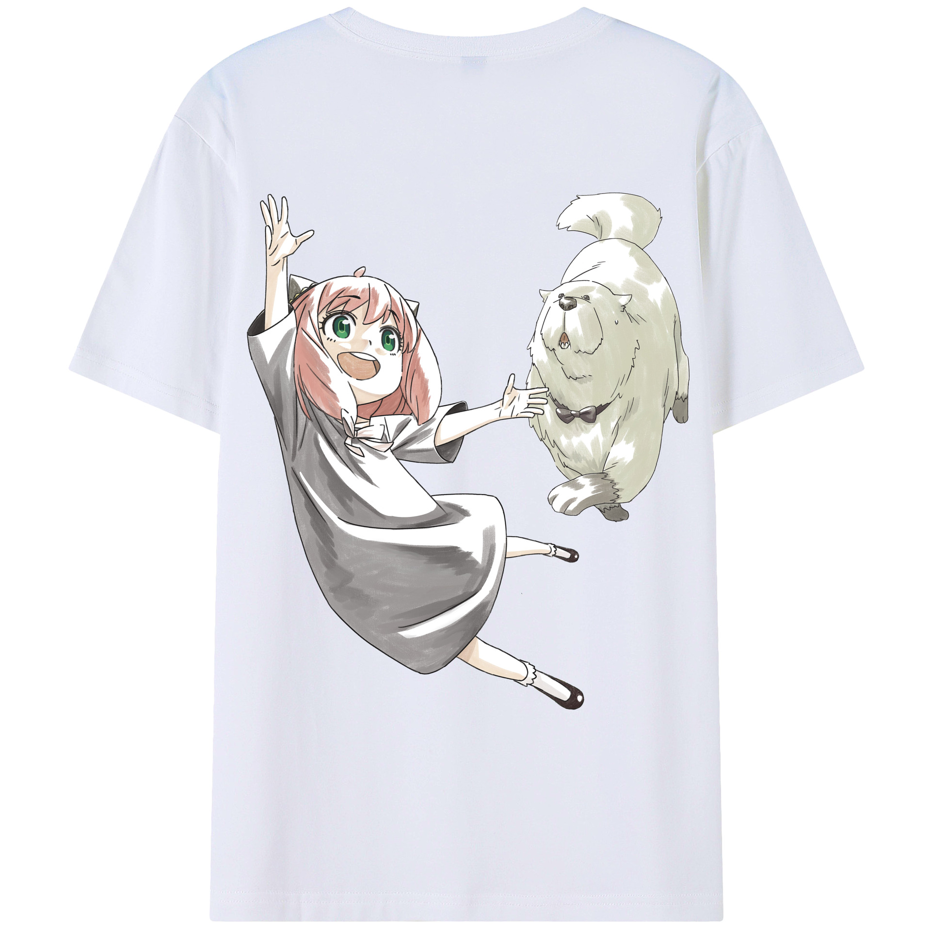 （画像用） SPY×FAMILY间谍家家酒 綿100％ メンズ半袖Tシャツ（バックプリント） 通気性