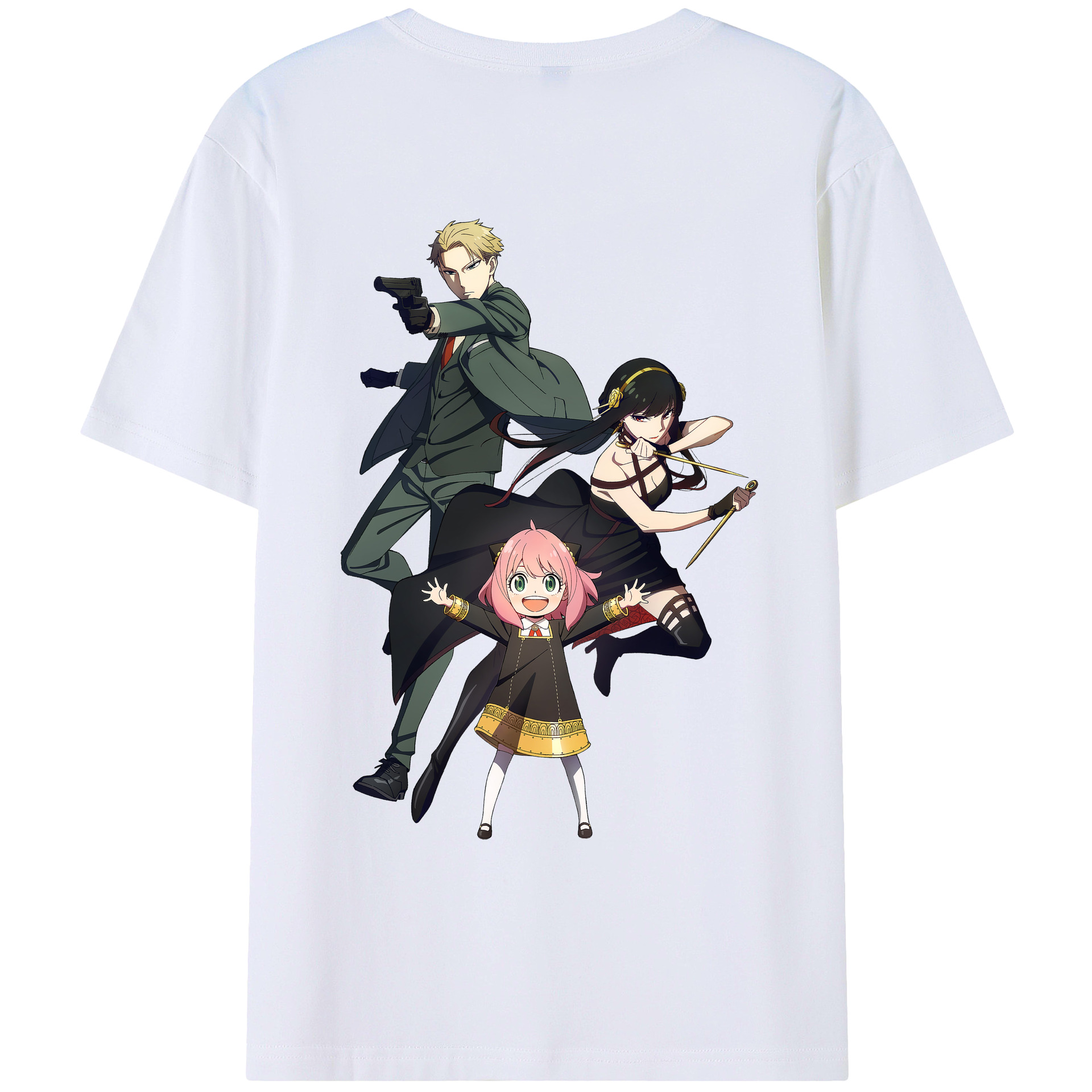 （画像用） SPY×FAMILY间谍家家酒 綿100％ メンズ半袖Tシャツ（バックプリント） 通気性