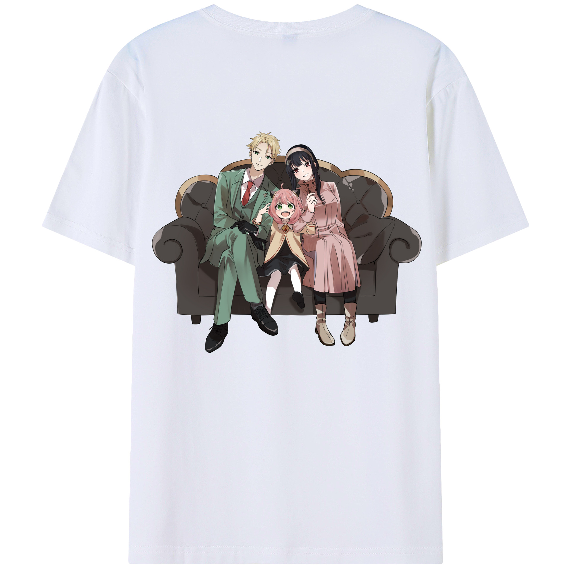 （画像用） SPY×FAMILY间谍家家酒 綿100％ メンズ半袖Tシャツ（バックプリント） 通気性