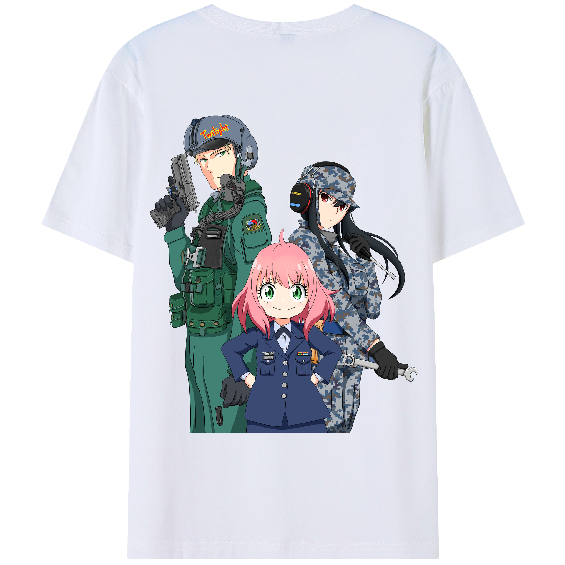 （画像用） SPY×FAMILY间谍家家酒 綿100％ メンズ半袖Tシャツ（バックプリント） 通気性