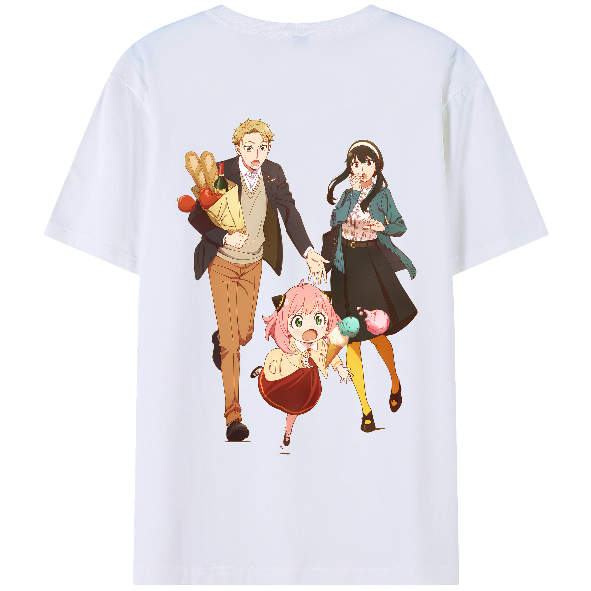 （画像用） SPY×FAMILY间谍家家酒 綿100％ メンズ半袖Tシャツ（バックプリント） 通気性
