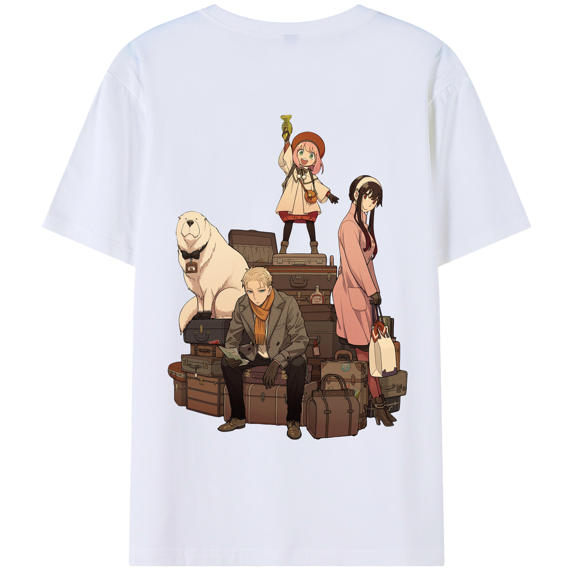 （画像用） SPY×FAMILY间谍家家酒 綿100％ メンズ半袖Tシャツ（バックプリント） 通気性