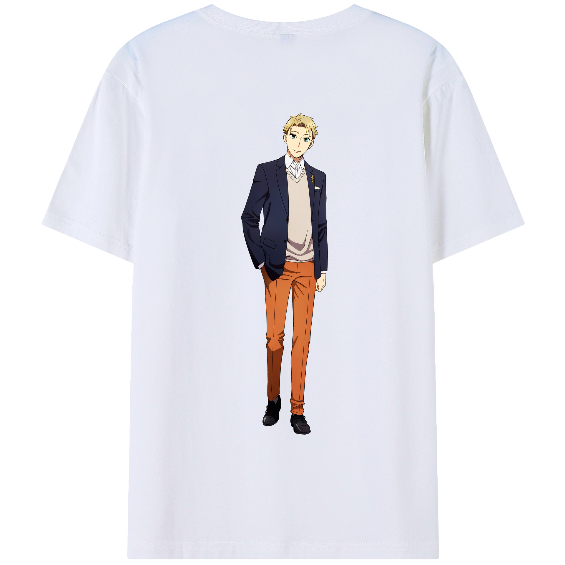 （画像用） SPY×FAMILY间谍家家酒 綿100％ メンズ半袖Tシャツ（バックプリント） 通気性