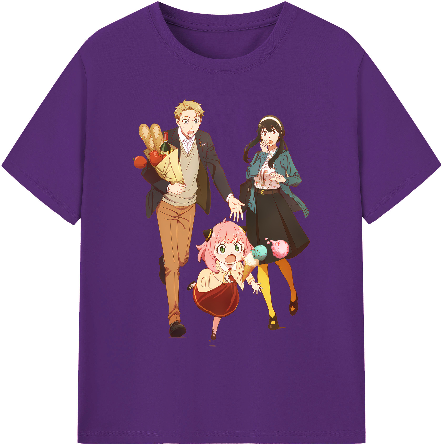 （画像用） SPY×FAMILY间谍家家酒 綿100％ メンズ半袖Tシャツ｜肌触りやわらか＆通気性