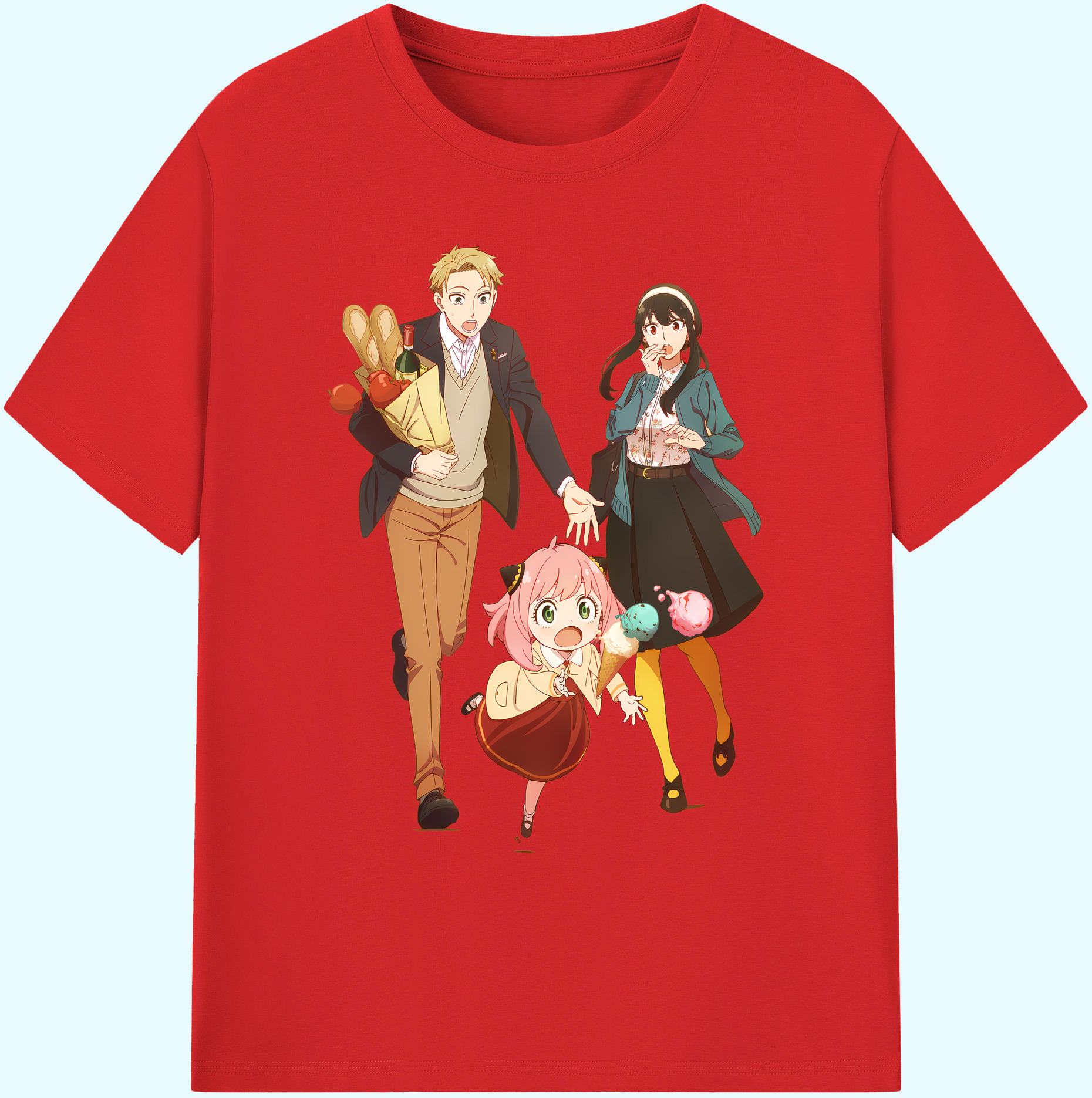 （画像用） SPY×FAMILY间谍家家酒 綿100％ メンズ半袖Tシャツ｜肌触りやわらか＆通気性
