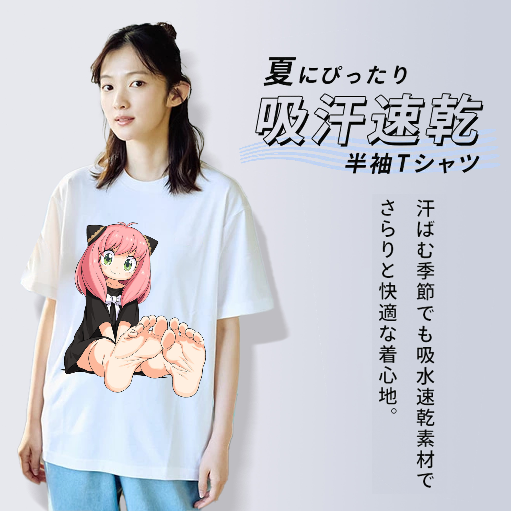 SPY×FAMILY间谍家家酒 レディースカジュアルプリントTシャツ（綿100％）