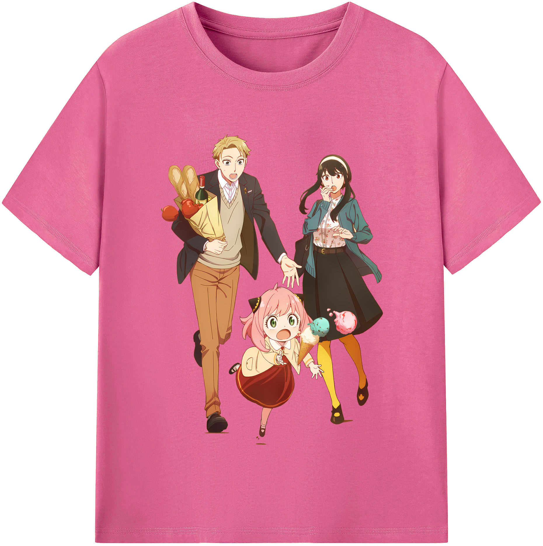 （画像用） SPY×FAMILY间谍家家酒 レディースカジュアルプリントTシャツ（綿100％）