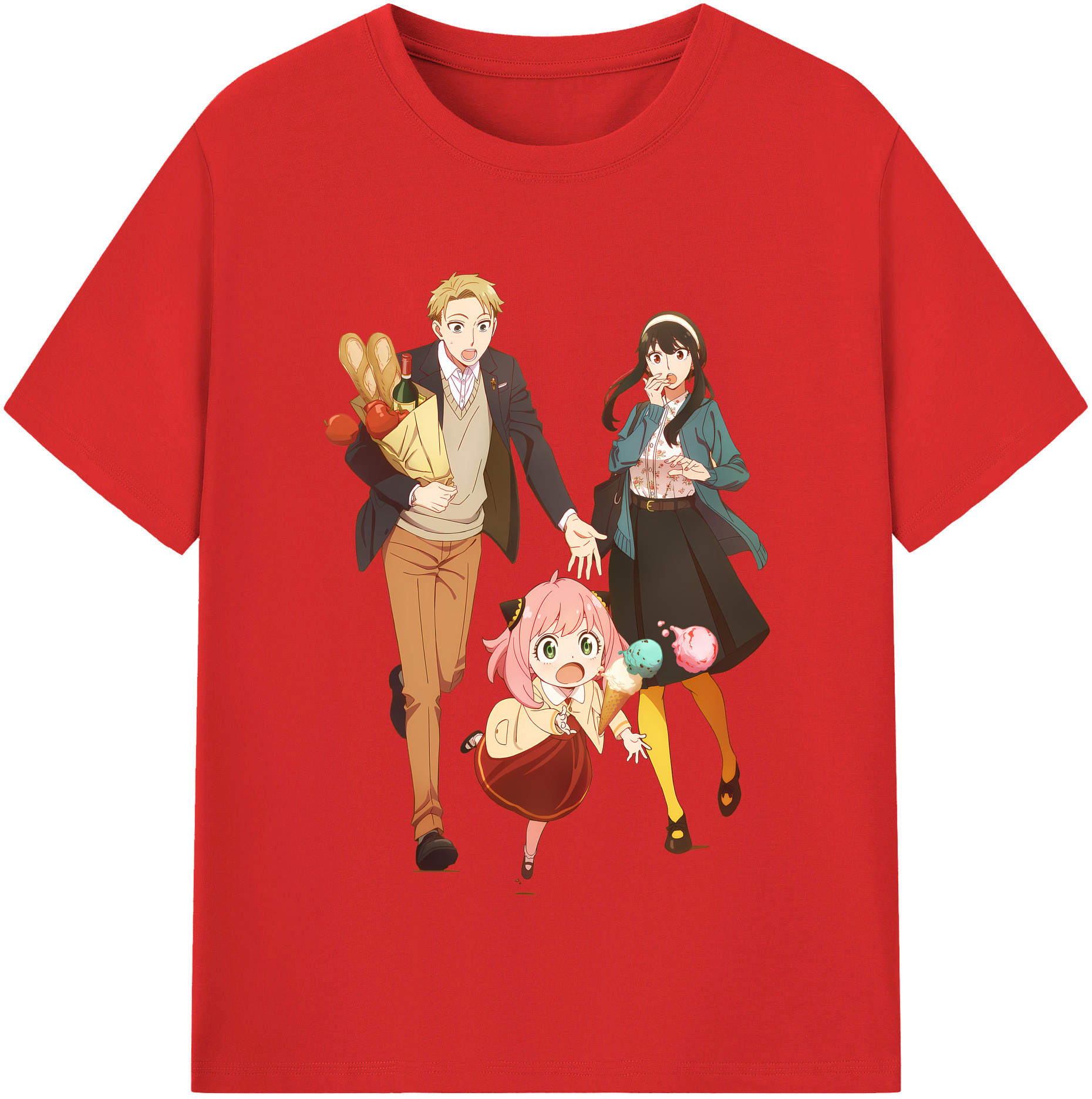 （画像用） SPY×FAMILY间谍家家酒 レディースカジュアルプリントTシャツ（綿100％）