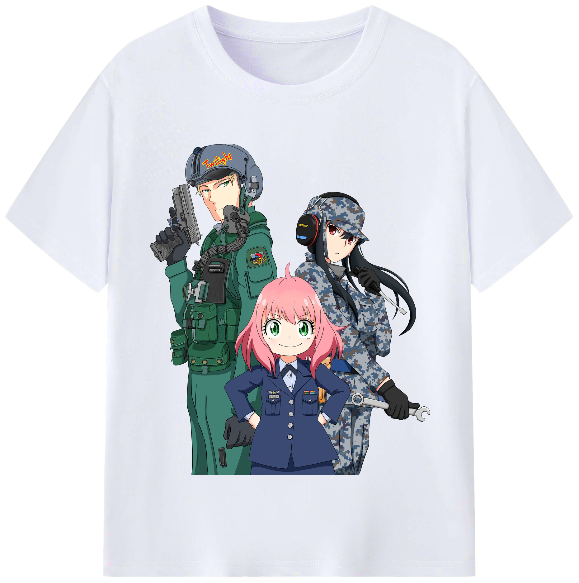 （画像用） SPY×FAMILY间谍家家酒 レディースカジュアルプリントTシャツ（綿100％）