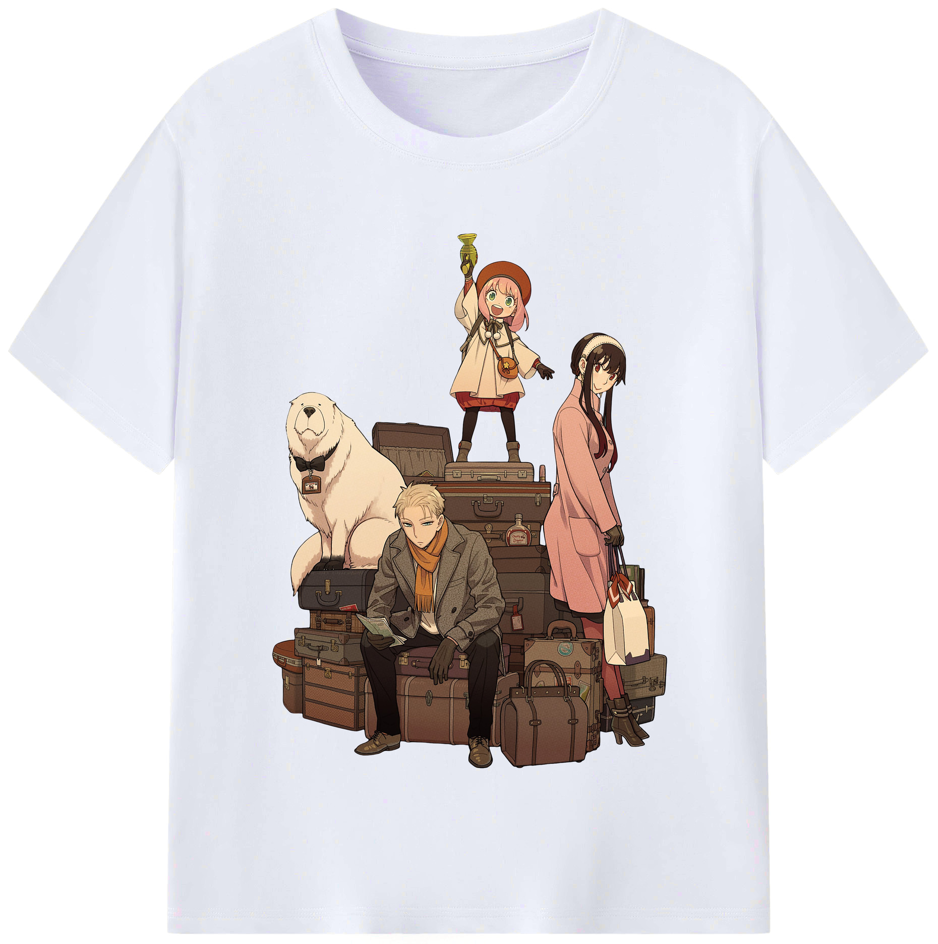 （画像用） SPY×FAMILY间谍家家酒 レディースカジュアルプリントTシャツ（綿100％）