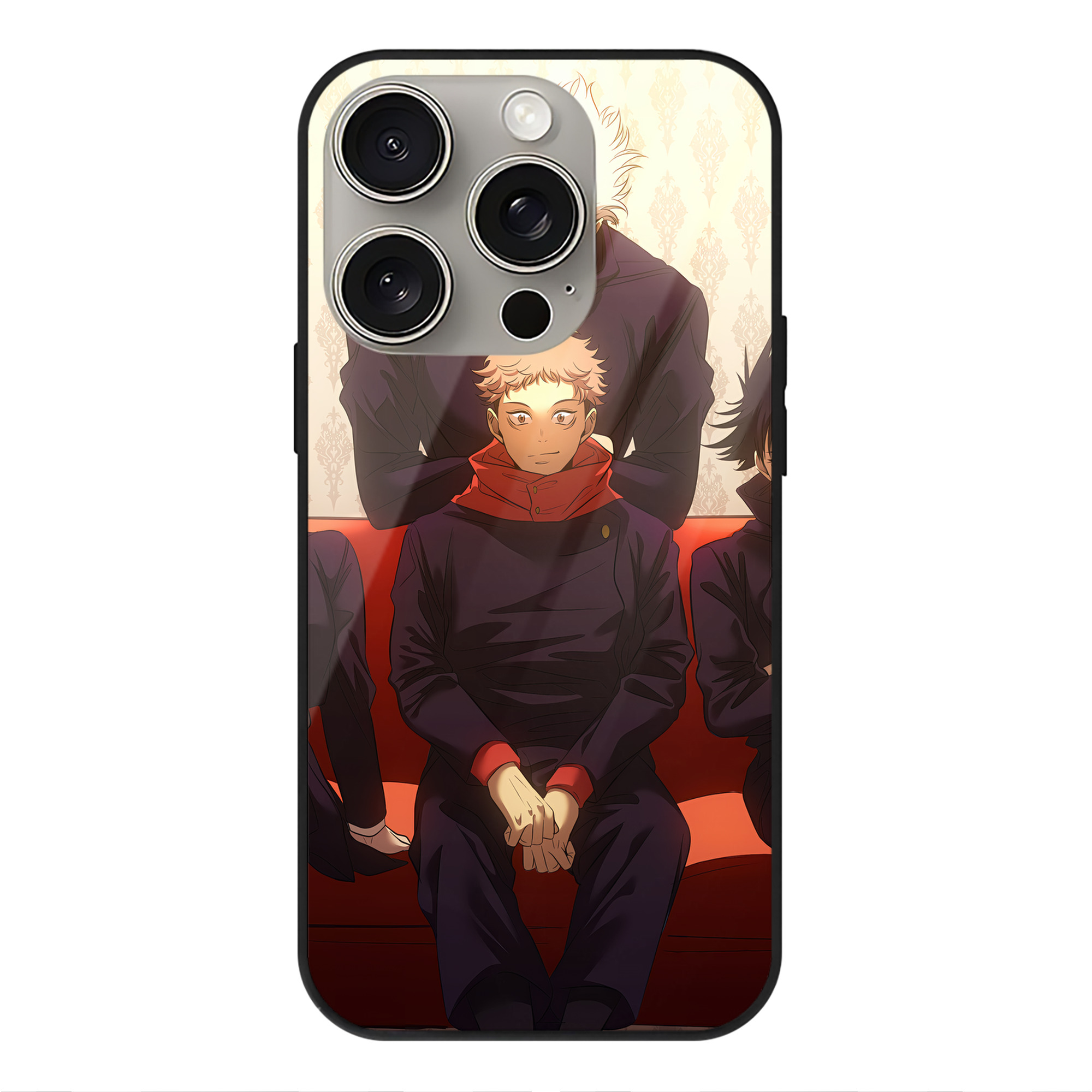 （画像用） SPY×FAMILY间谍家家酒 【iPhone15Pro対応】スマホケース 耐衝撃＆黄変防止 背面ガラス