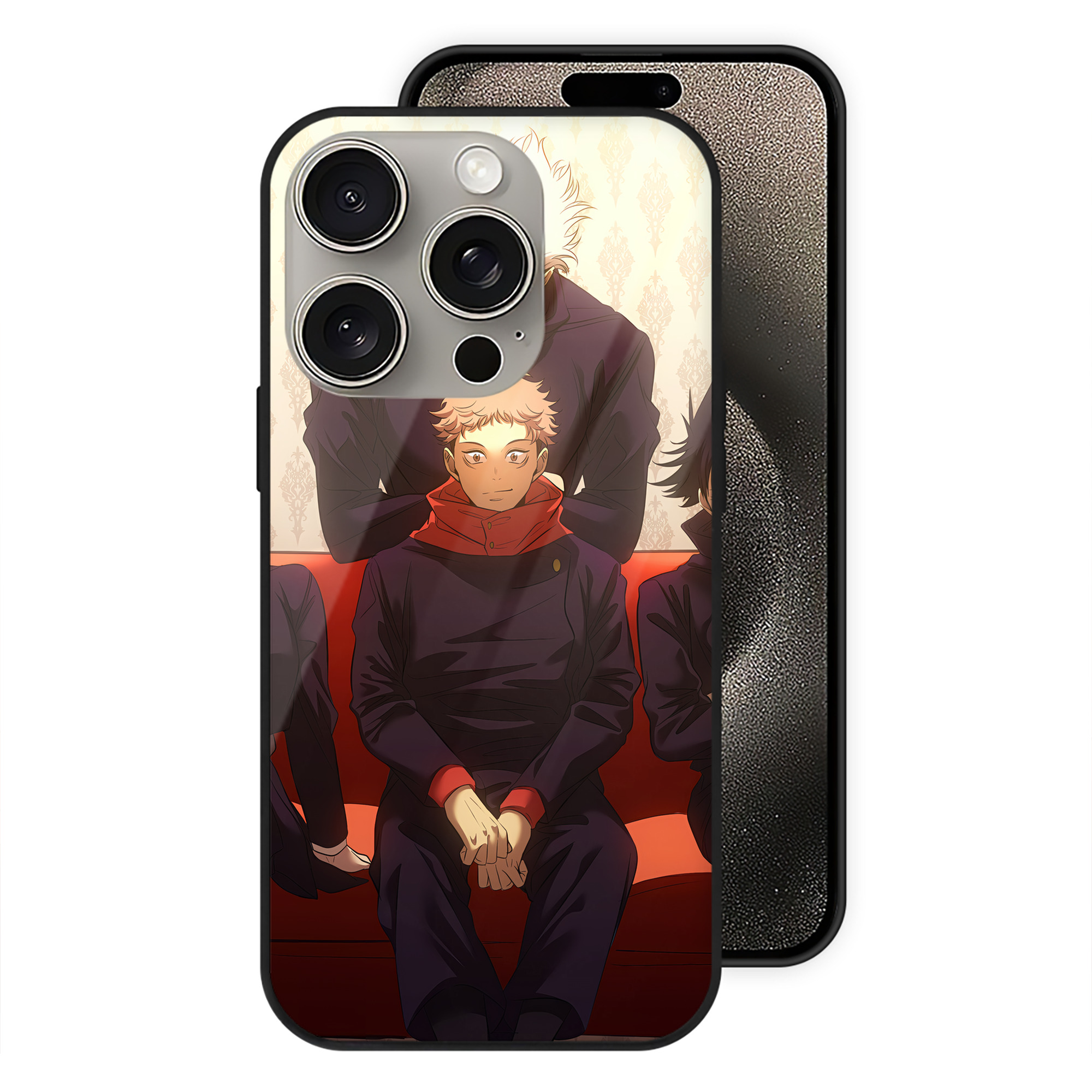 （画像用） SPY×FAMILY间谍家家酒 【iPhone15Pro対応】スマホケース 耐衝撃＆黄変防止 背面ガラス