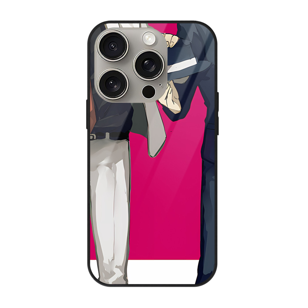 （画像用） SPY×FAMILY间谍家家酒 【iPhone15Pro対応】スマホケース 耐衝撃＆黄変防止 背面ガラス